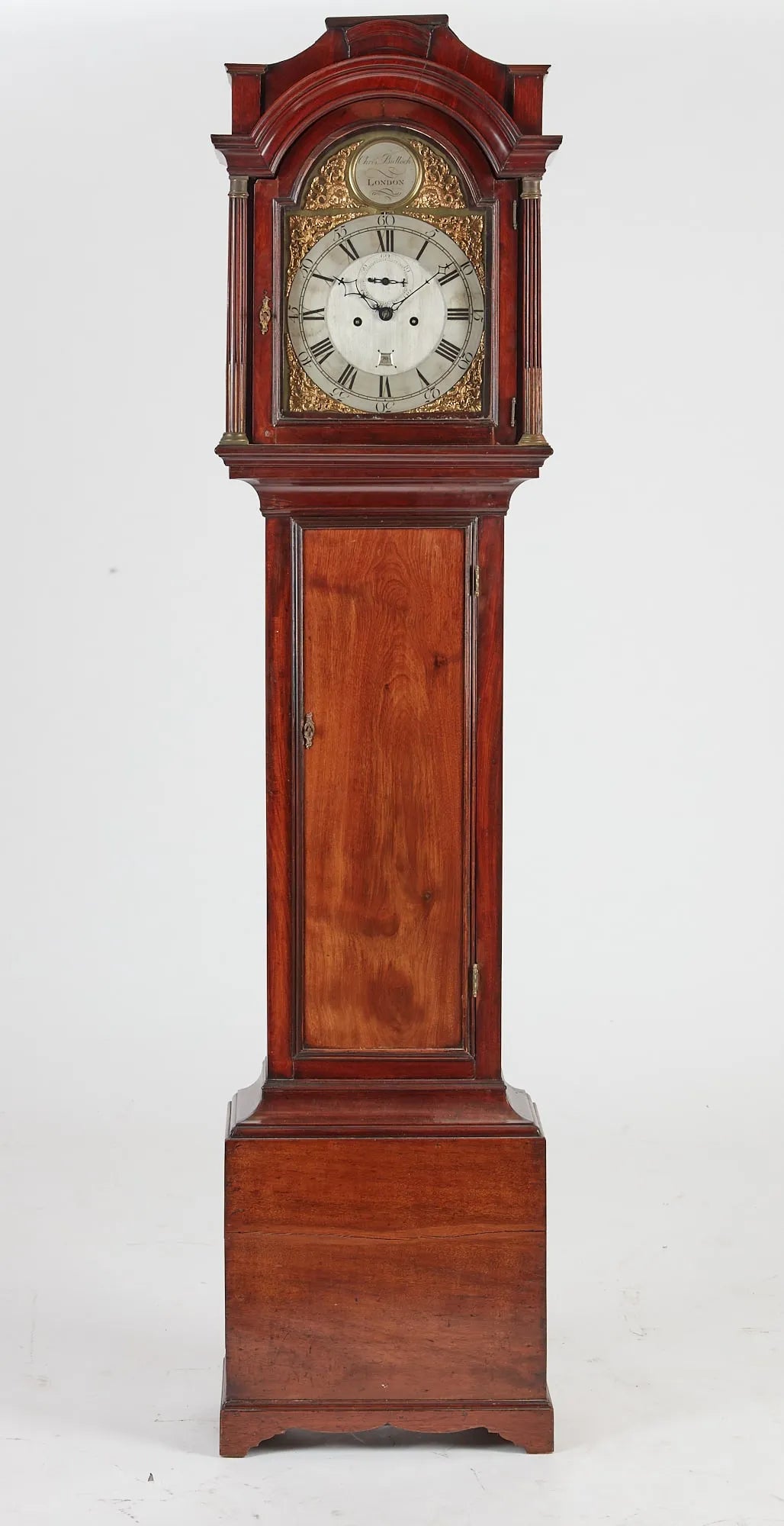 TK1-035: English George III mahogany tall case clock, Christopher Bullock, London Late 18th Century