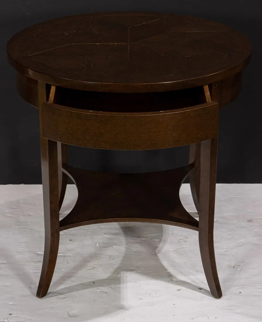 AF1-400: Contemporary Walnut Side Table With Intermediate Shelf