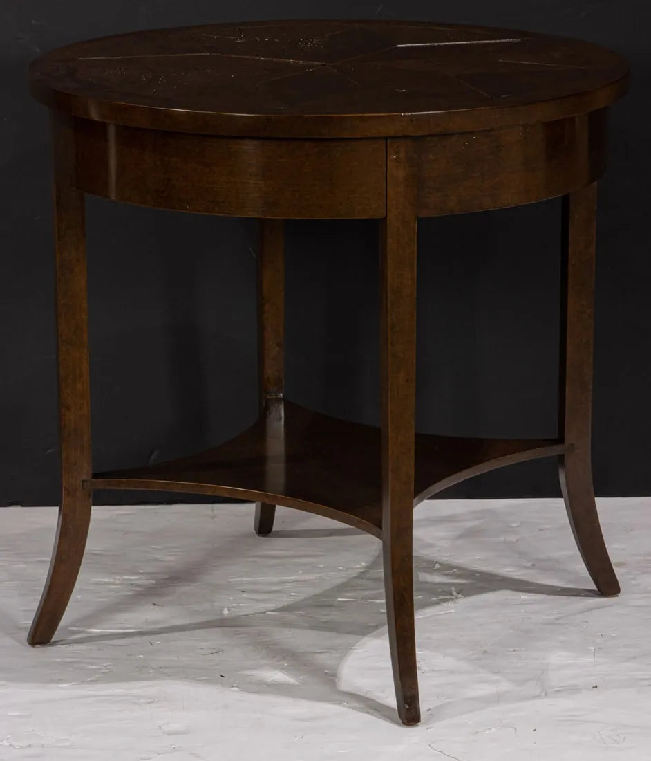 AF1-400: Contemporary Walnut Side Table With Intermediate Shelf