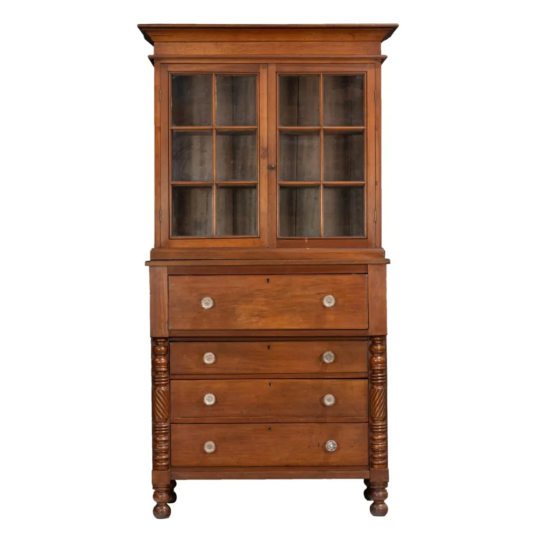 AF3-040: Antique Circa 1800 American Federal Fruitwood Hutch