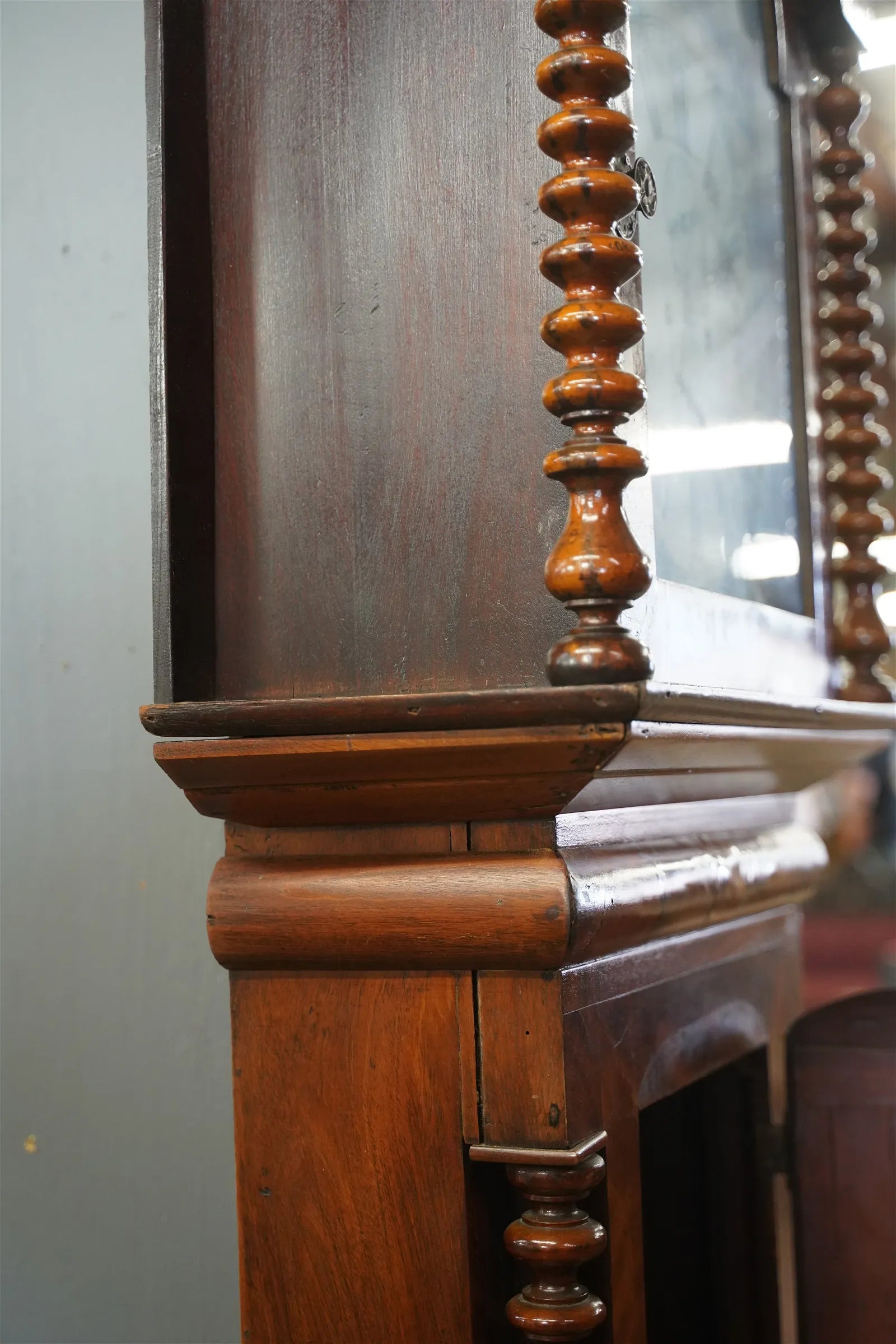 TK1-030: Mid 18th Century English Mahogany Tall Case  Clock w/ Hand Painted Dial