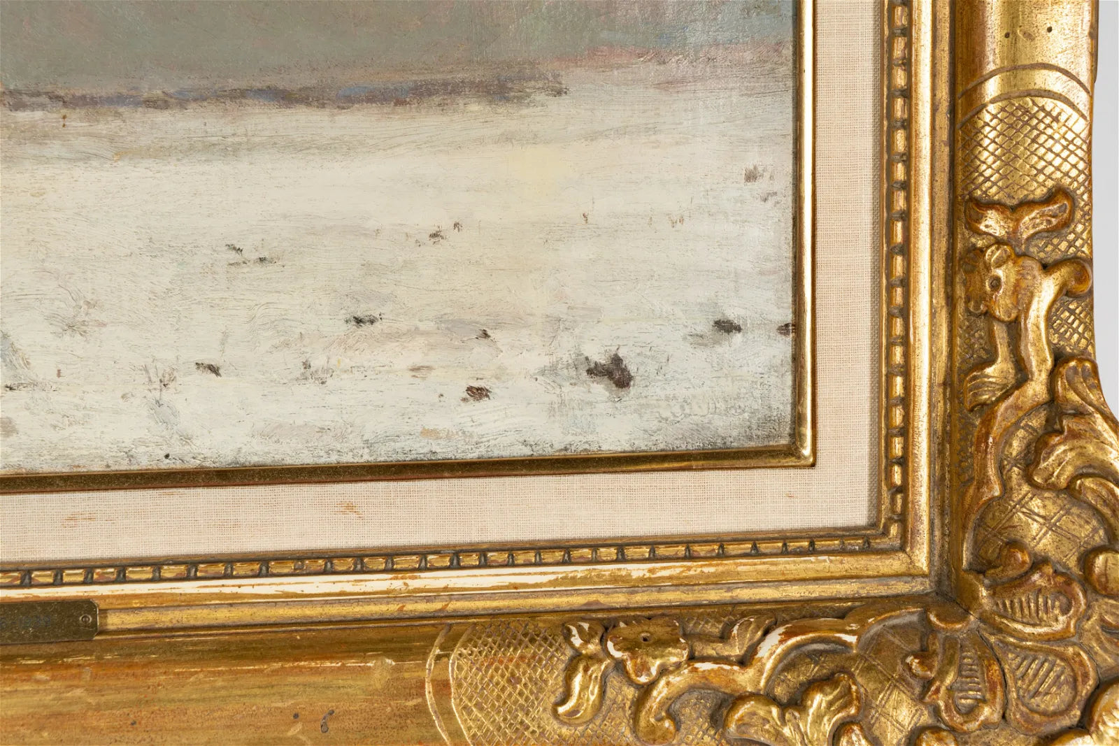 AW481: Impressionist Promenade en Hiver (Walk in Winter) Jean Eugene Julien Masse (1856 - 1950) Oil on Canvas