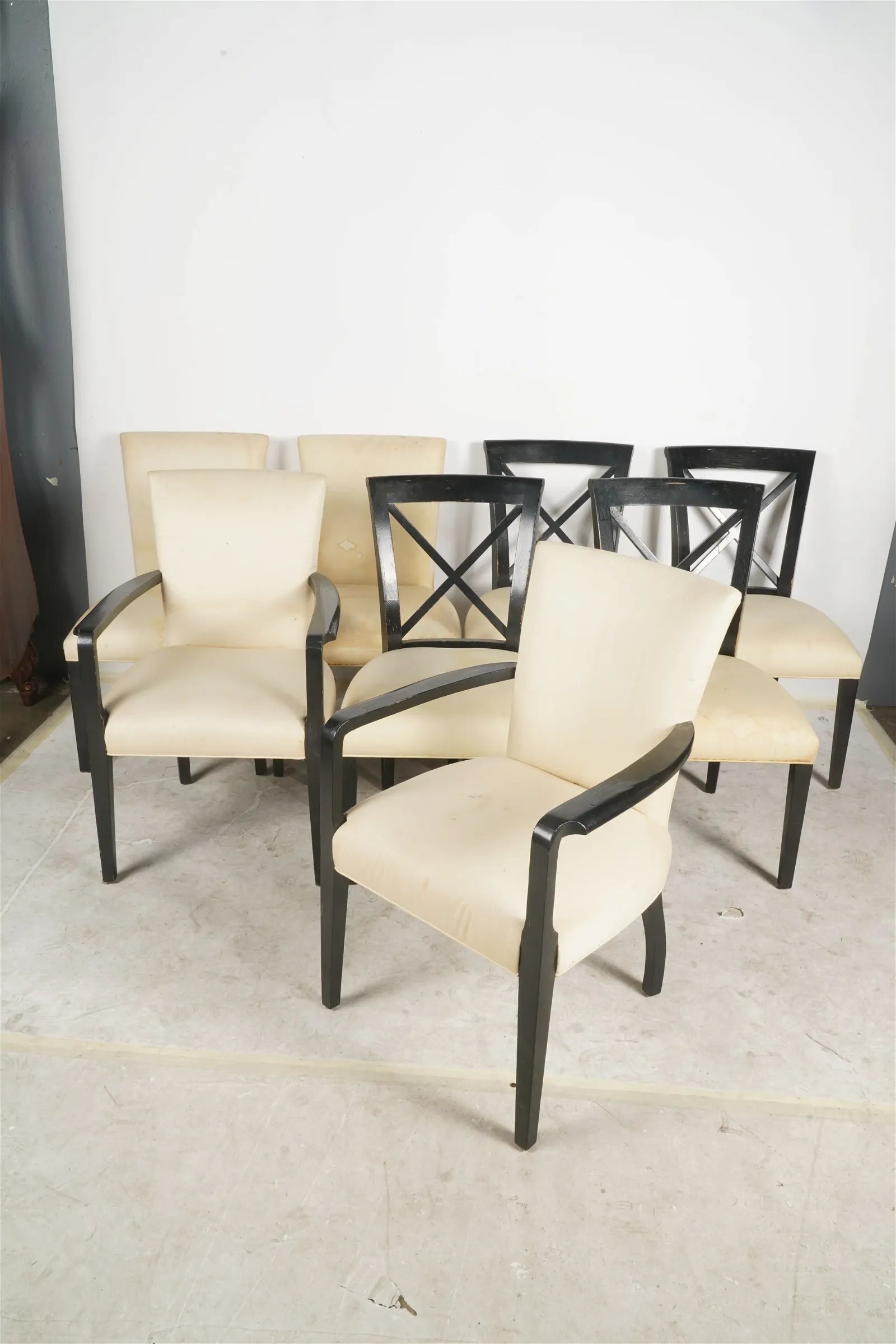 AF2-381: Vintage Mixed Set of 8 Late 20th Century Ralph Lauren for Henredon Dining Chairs