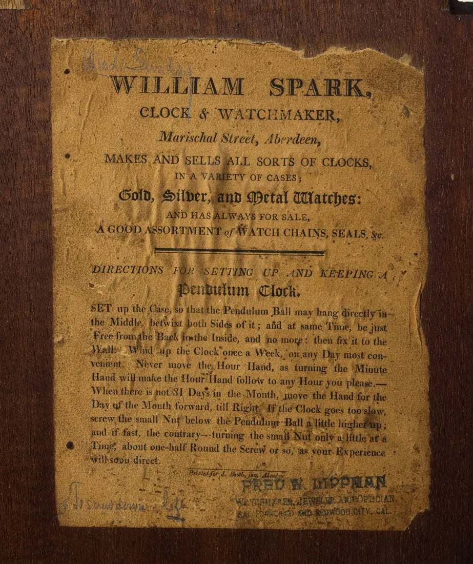 TK1-038: Early 19th Century Scottish Mahogany Tall Case Clock, William Sparks, Aberdeen