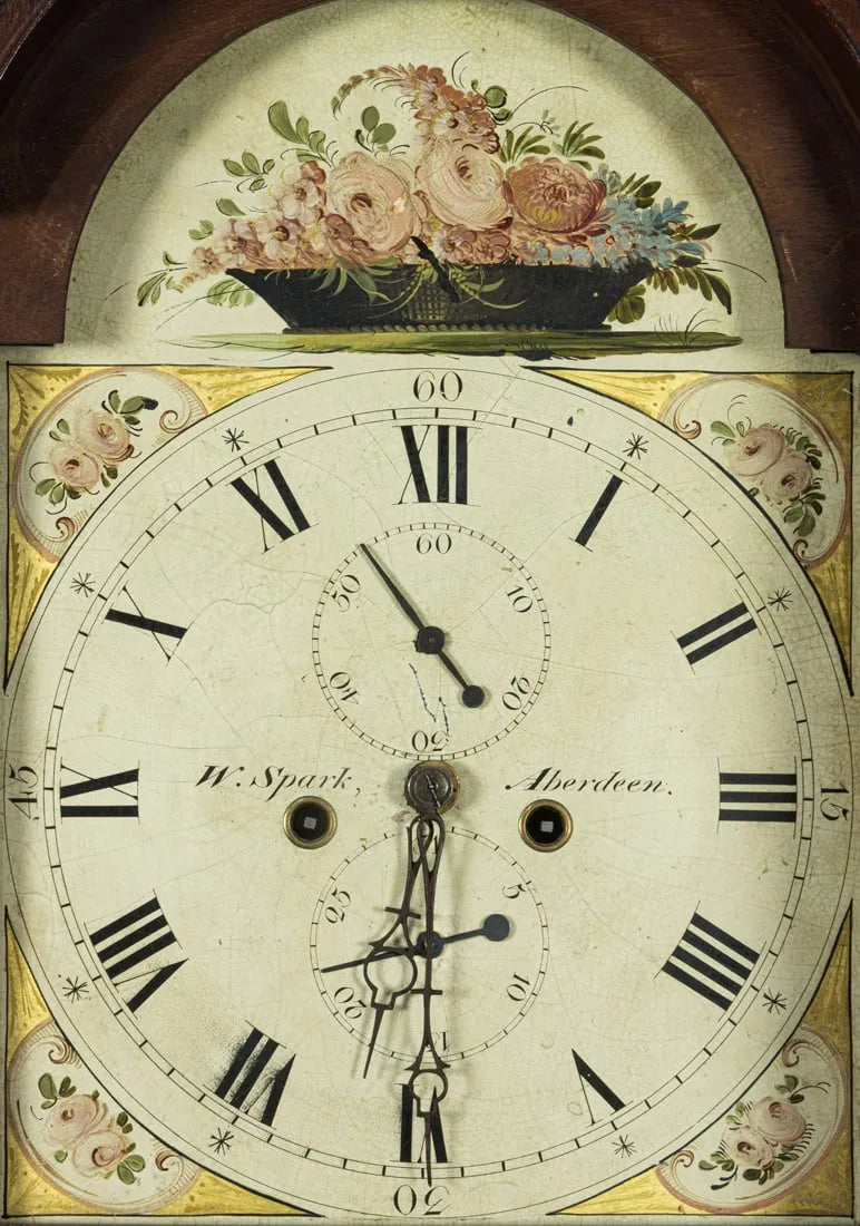 TK1-038: Early 19th Century Scottish Mahogany Tall Case Clock, William Sparks, Aberdeen