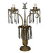 Early 20th Century Brass and Crystal Two Light Girandole | Work of Man