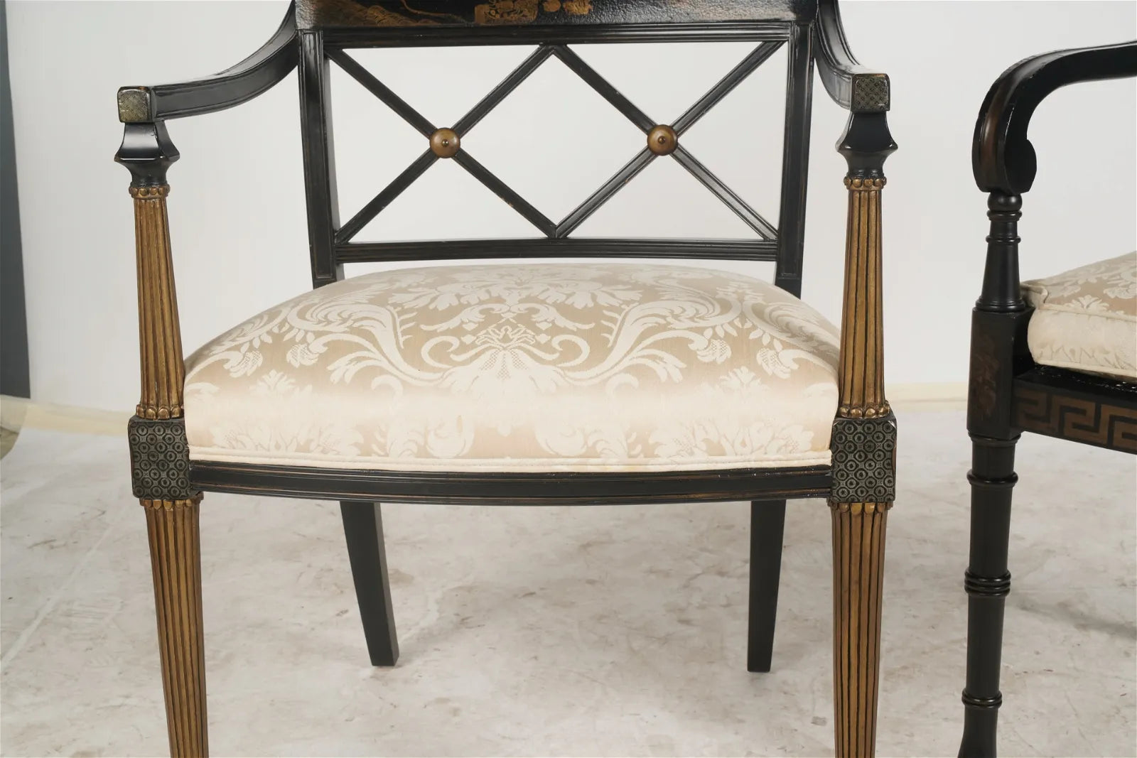AF2-046:  Late 20th Century English Regency Style Chinoiserie Arm Chair