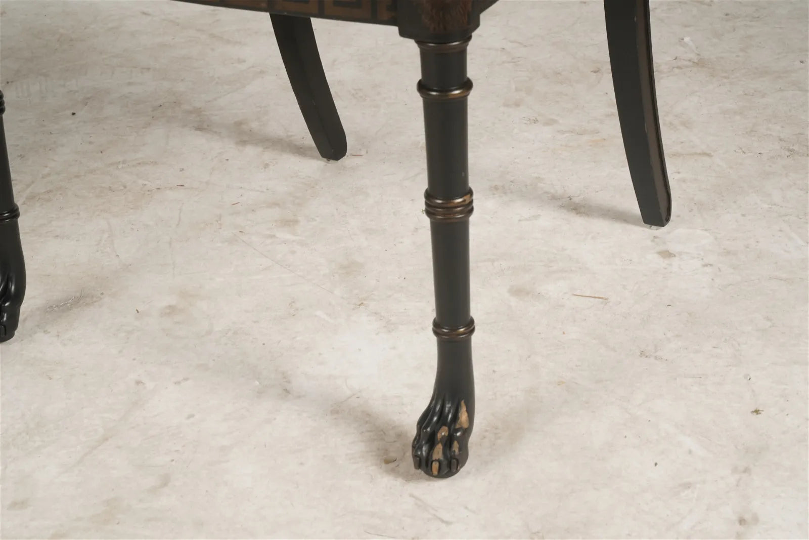 AF2-047: Late 20th Century English Regency Style Neoclassical Paint Decorated Arm Chair