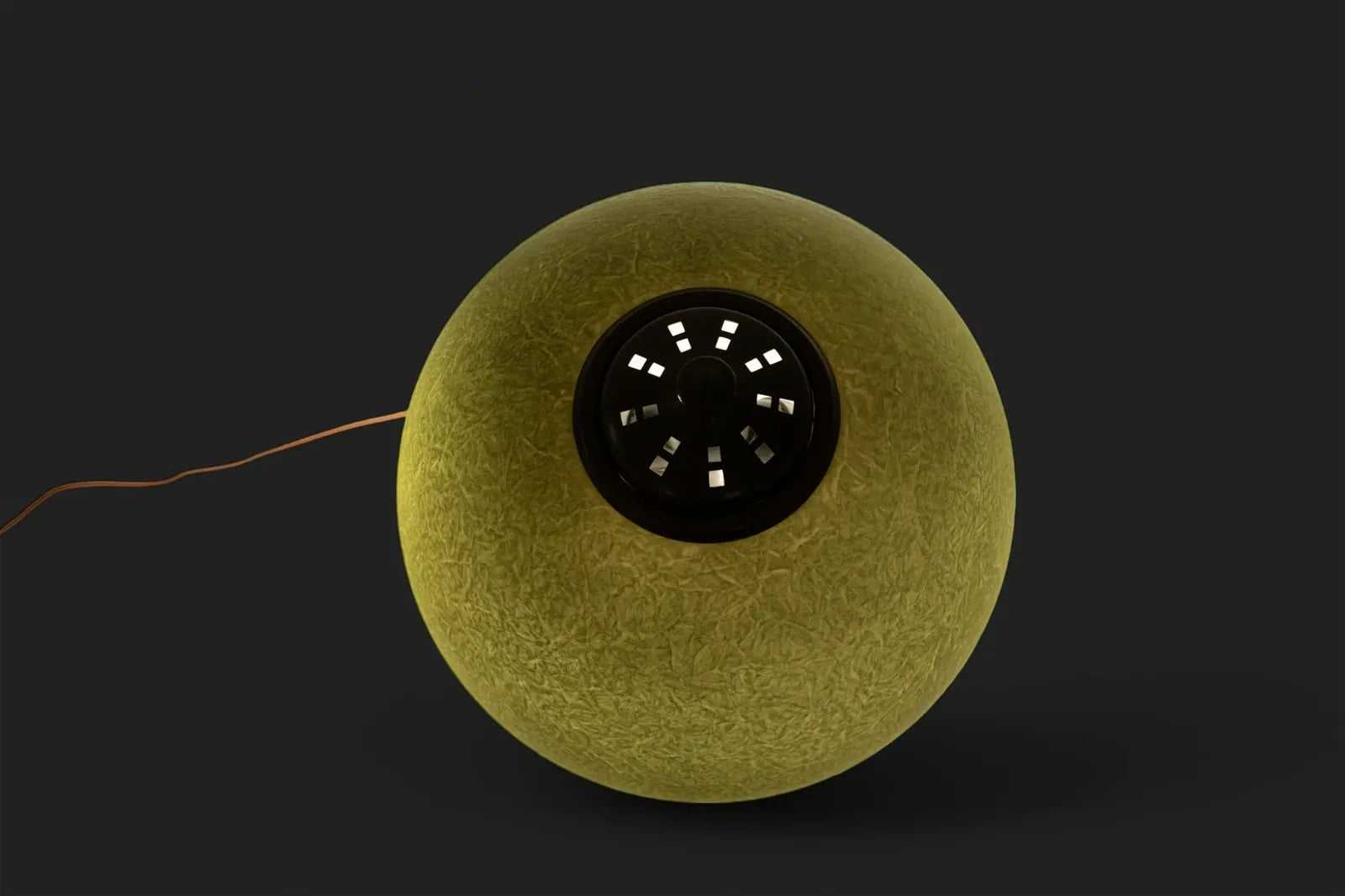 AL2-030: Handel Mosserine Arts & Crafts Lamp With Green Chipped Ice Shade