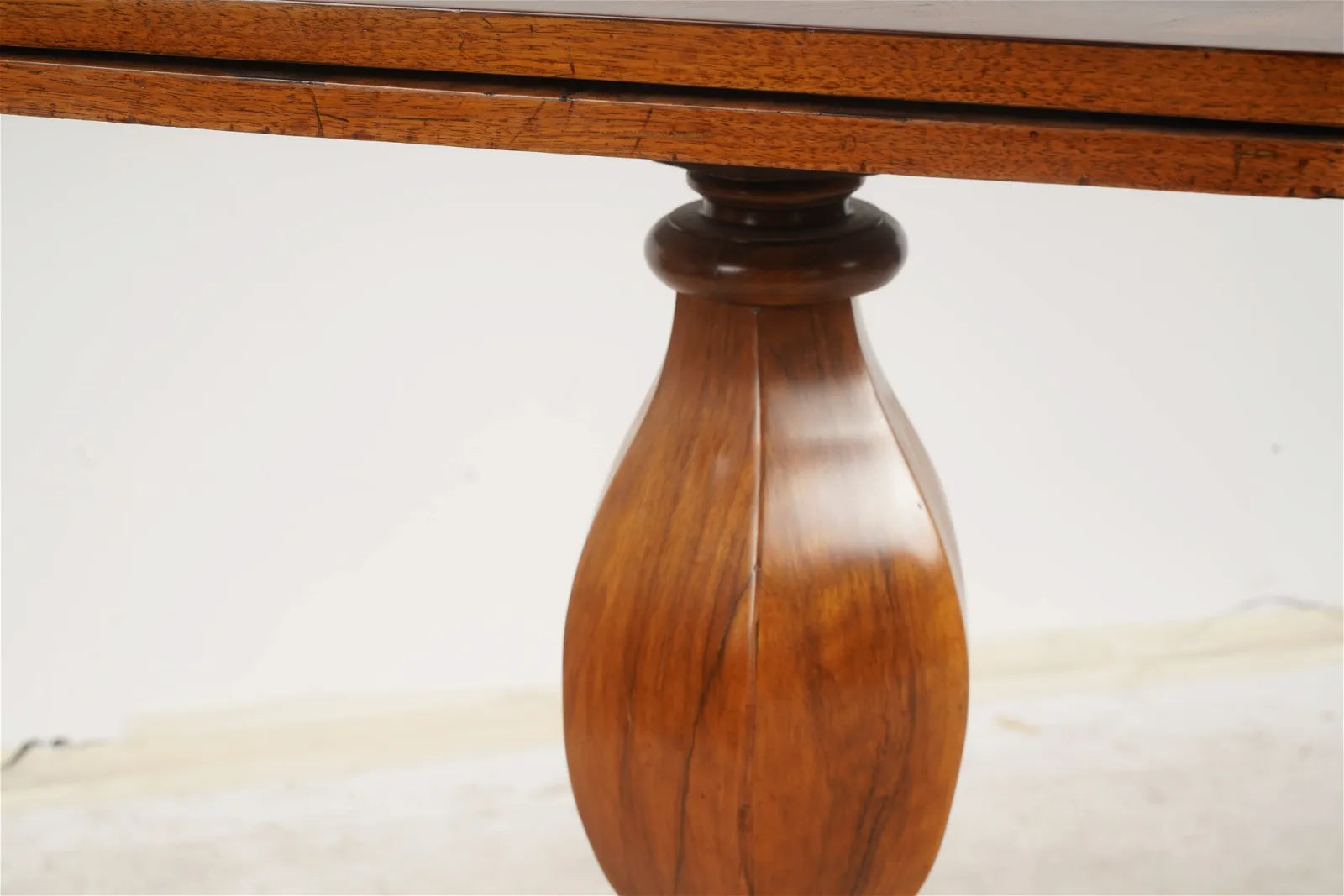 AF1-390: Antique Early 19th Century Northern German Biedermeier  Burl Walnut Inlaid Fold Out Side Table With Tripod Base