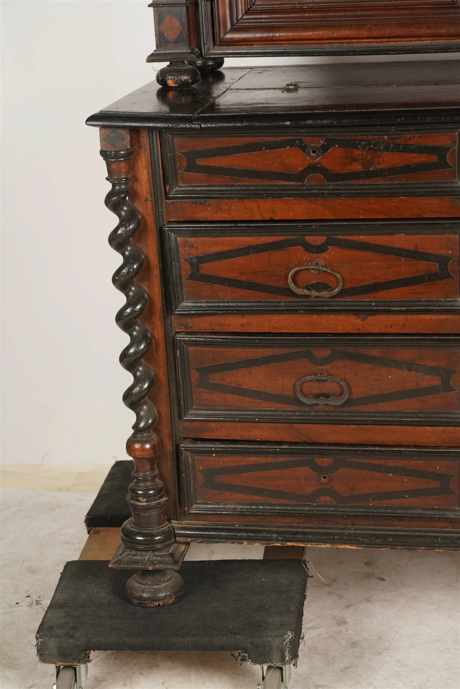 AF3-009: Antique 17th Century French  Henry IV Walnut Meuble A Deux Corps