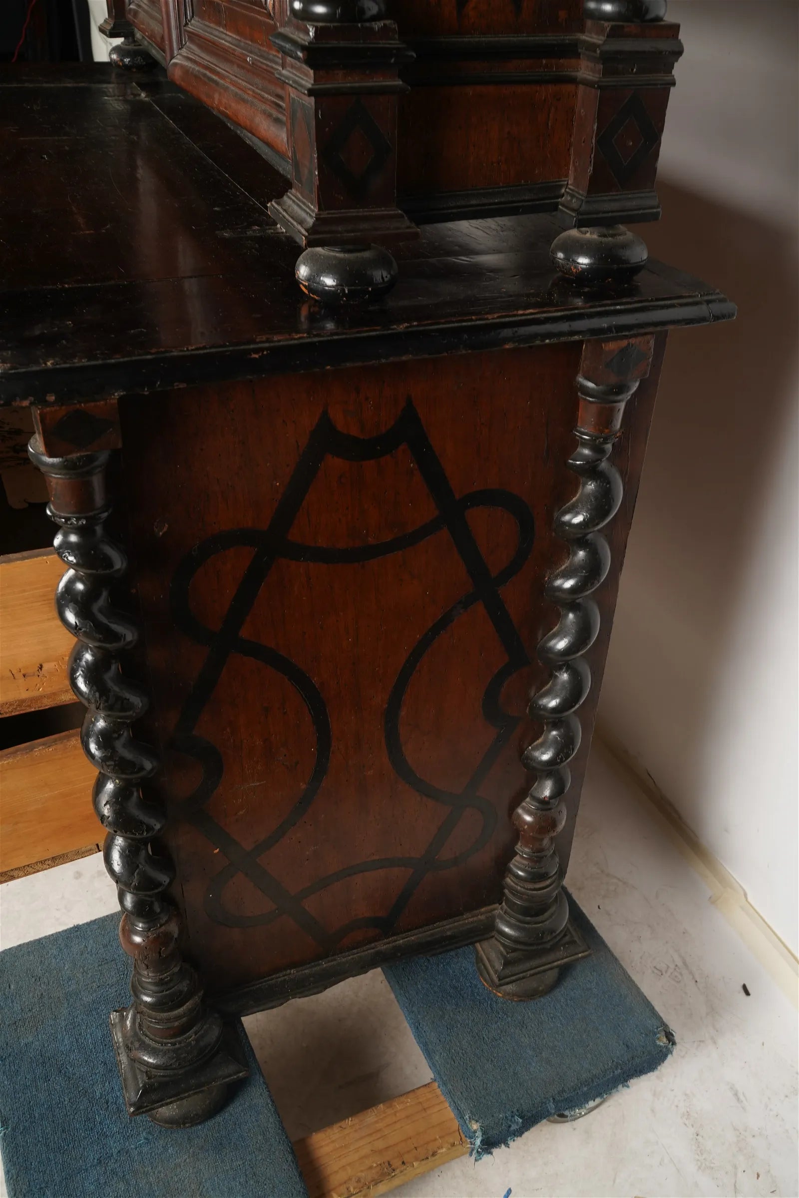 AF3-009: Antique 17th Century French  Henry IV Walnut Meuble A Deux Corps