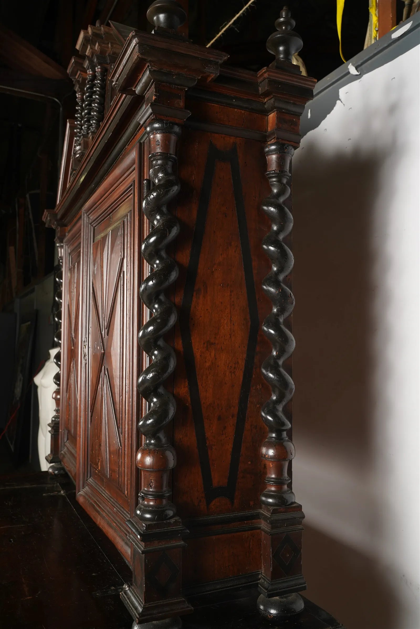 AF3-009: Antique 17th Century French  Henry IV Walnut Meuble A Deux Corps