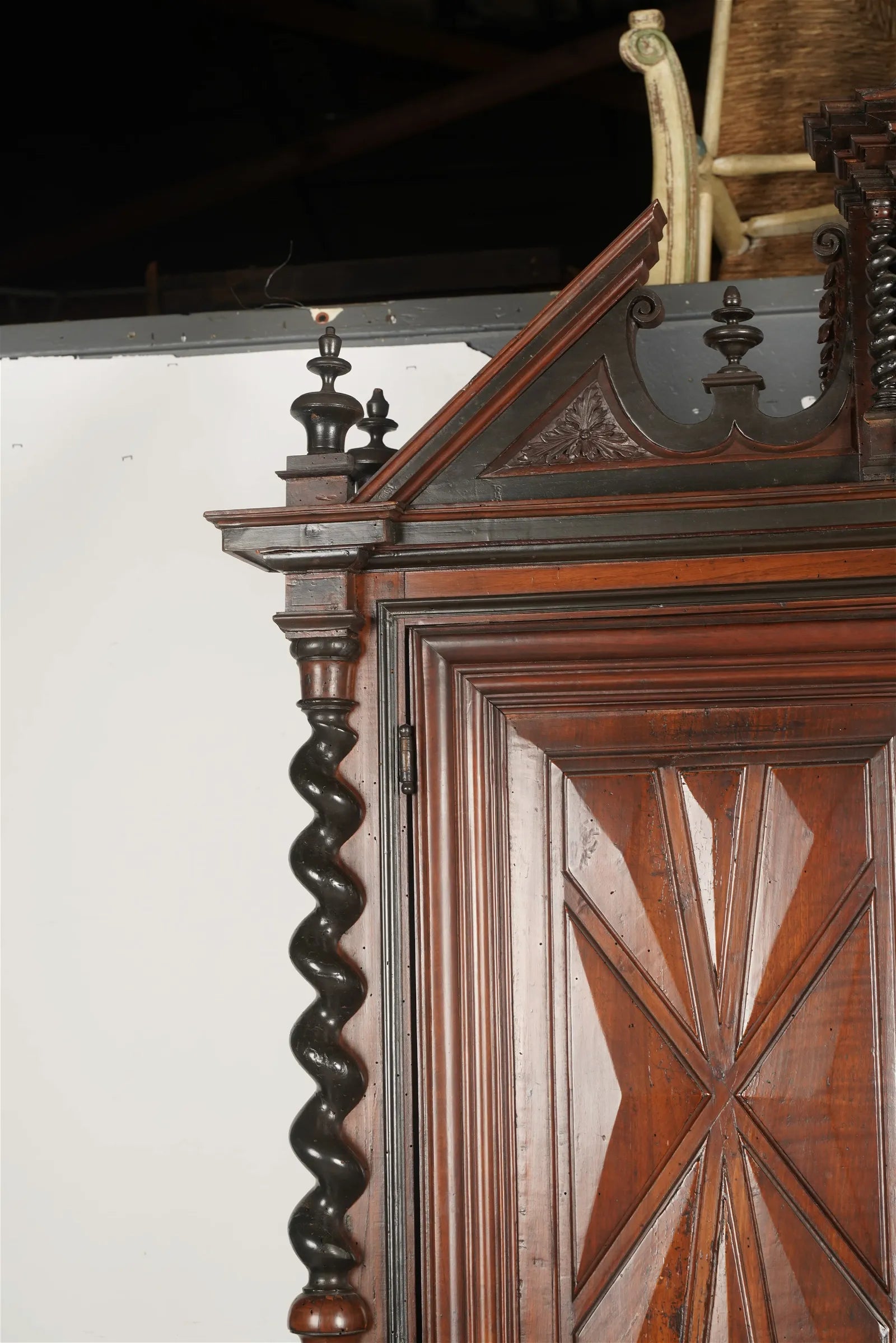 AF3-009: Antique 17th Century French  Henry IV Walnut Meuble A Deux Corps