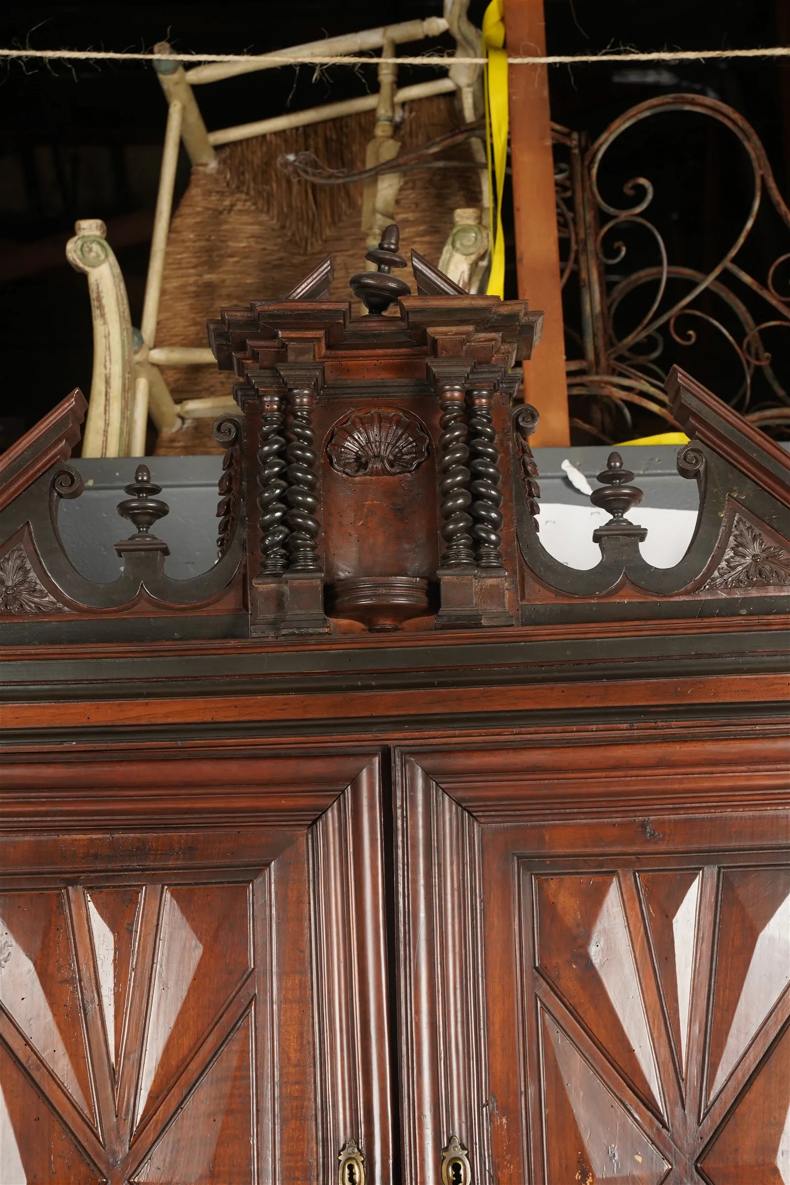 AF3-009: Antique 17th Century French  Henry IV Walnut Meuble A Deux Corps