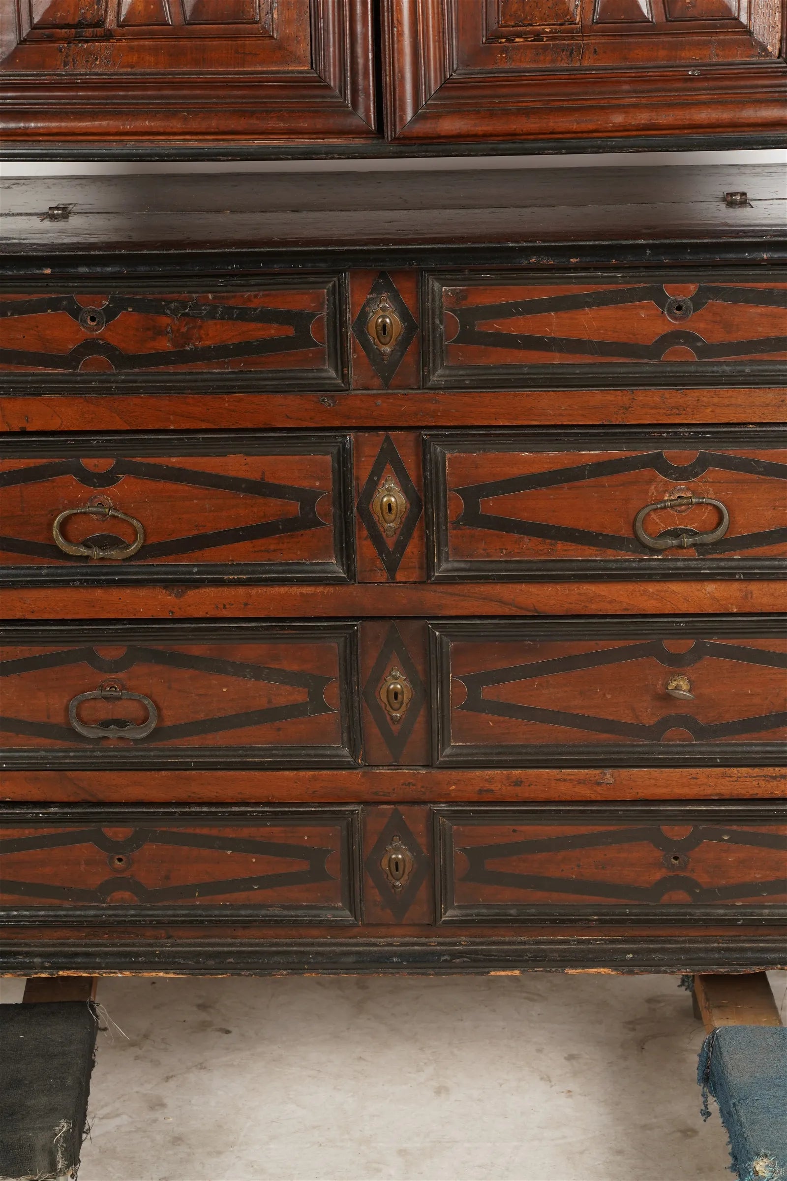 AF3-009: Antique 17th Century French  Henry IV Walnut Meuble A Deux Corps