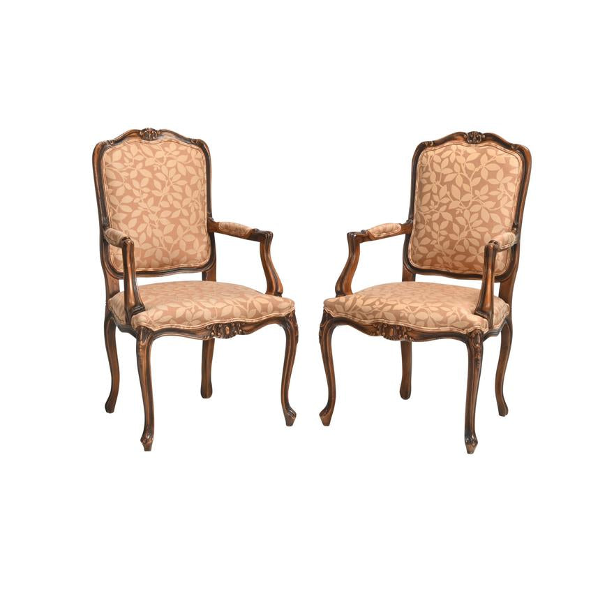 AF2-239: ANTIQUE PAIR OF MID 20TH CENTURY CHATEAU D'AX LOUIS XV STYLE BERGEREES