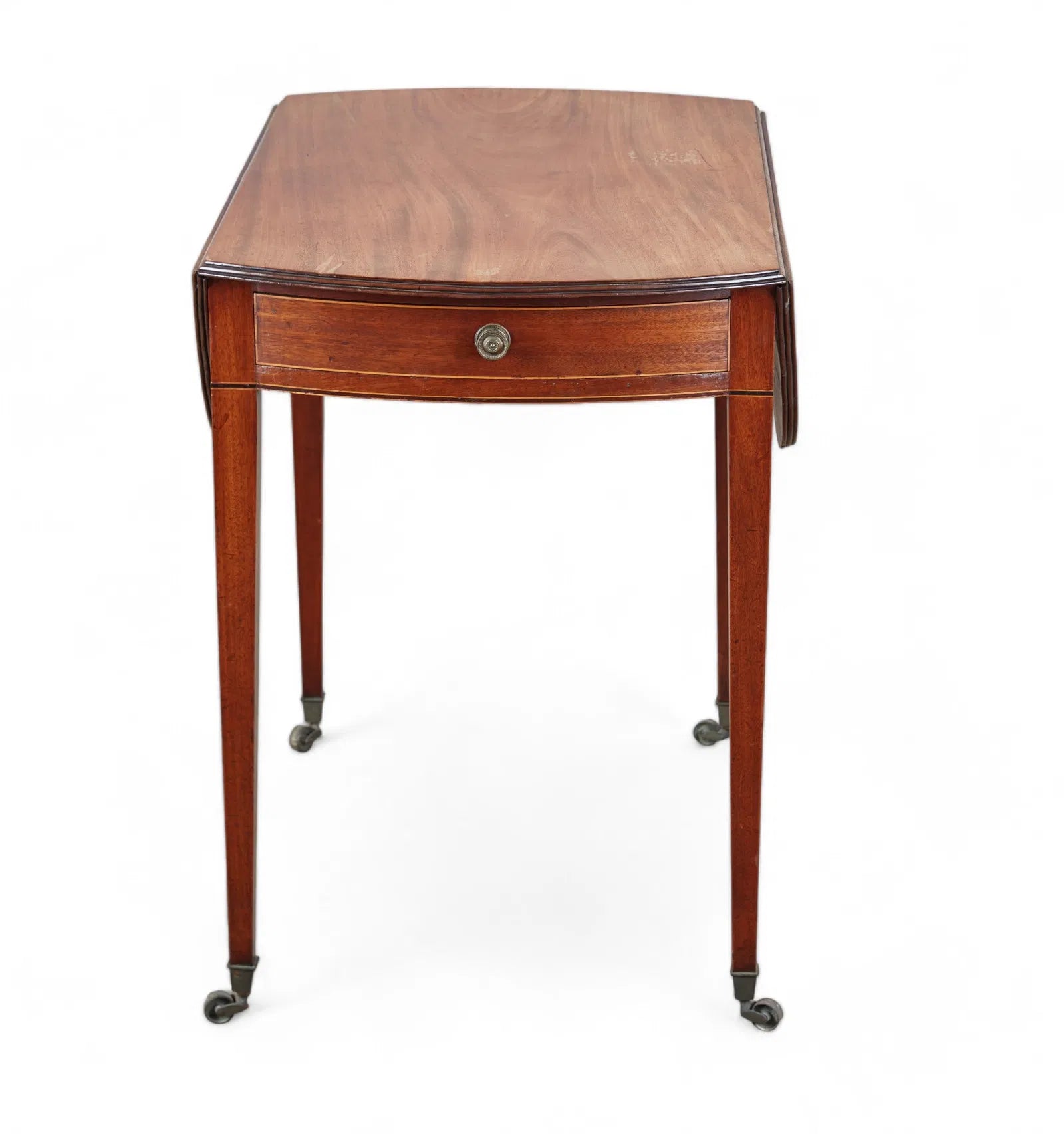 AF1-409: Late 18th Century Georgian Inlaid Mahogany Pembroke Drop Leaf Side Table
