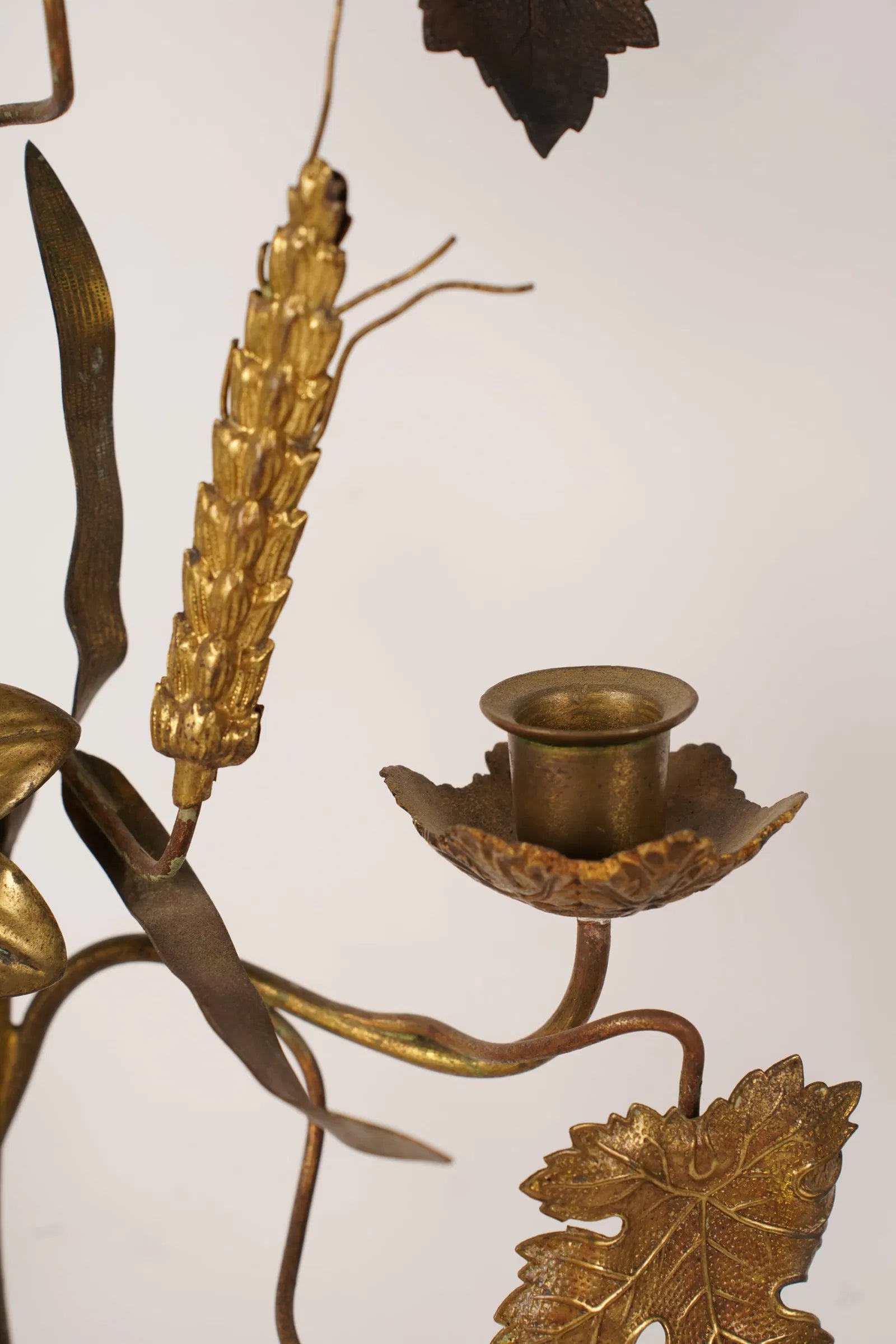 DA2-055: Antique French Seven Light Gilt Brass Candelabra Late 19th Century