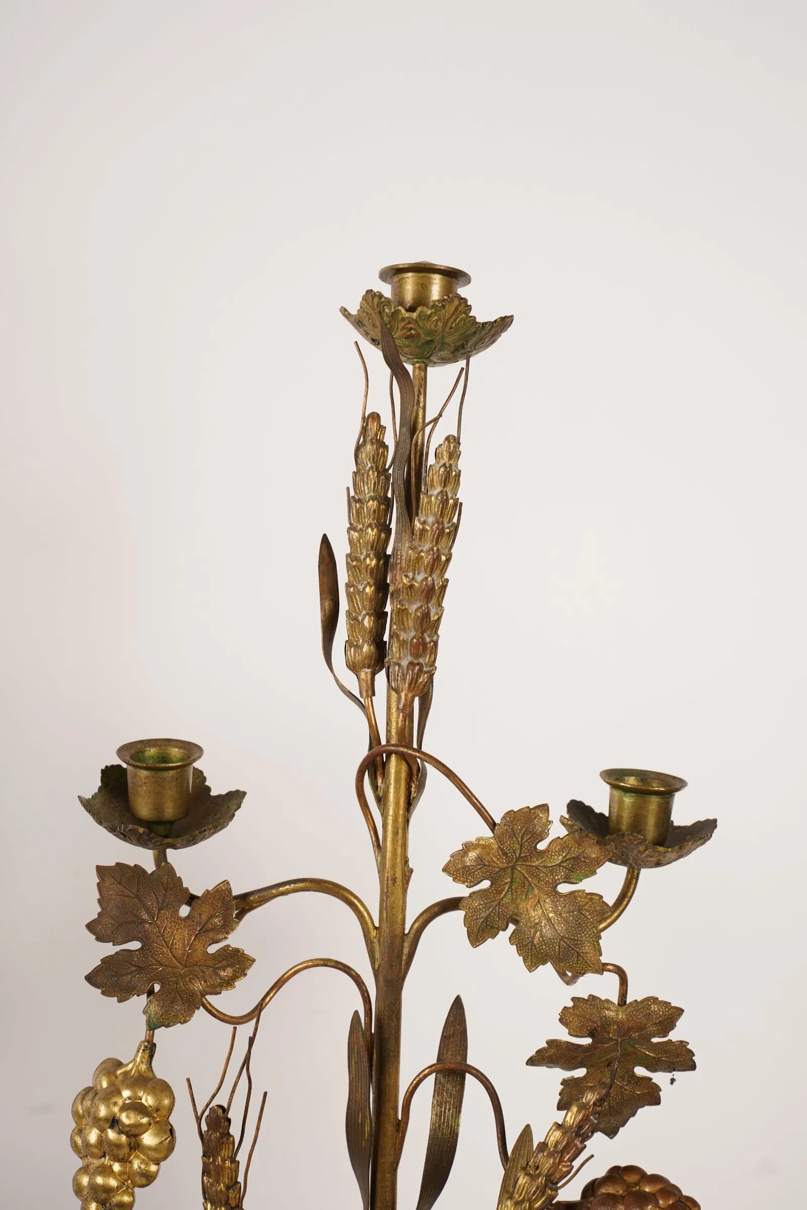 DA2-055: Antique French Seven Light Gilt Brass Candelabra Late 19th Century