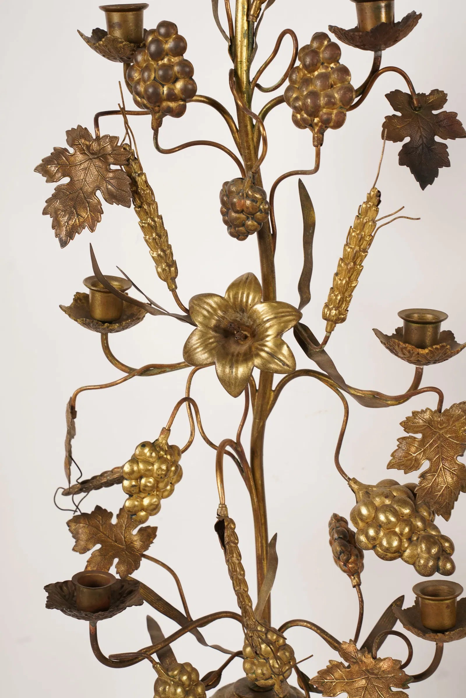 DA2-055: Antique French Seven Light Gilt Brass Candelabra Late 19th Century