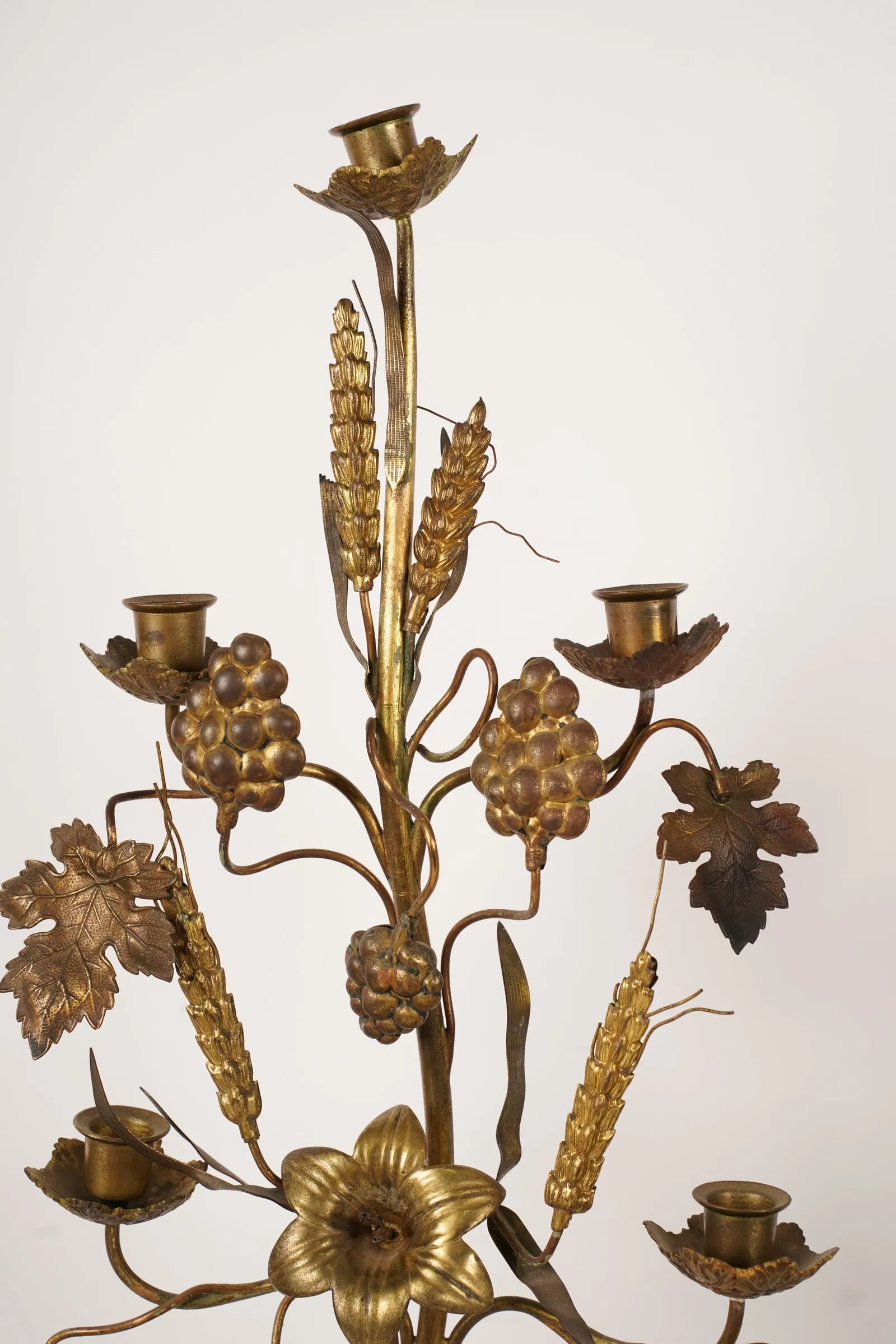 DA2-055: Antique French Seven Light Gilt Brass Candelabra Late 19th Century