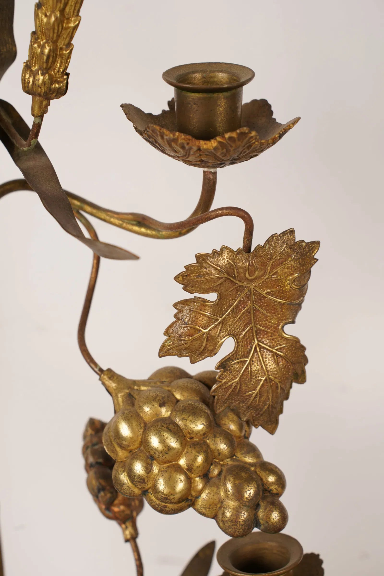 DA2-055: Antique French Seven Light Gilt Brass Candelabra Late 19th Century