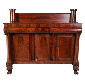 AF3-034: Antique American Empire Mahogany Sideboard Circa 1850