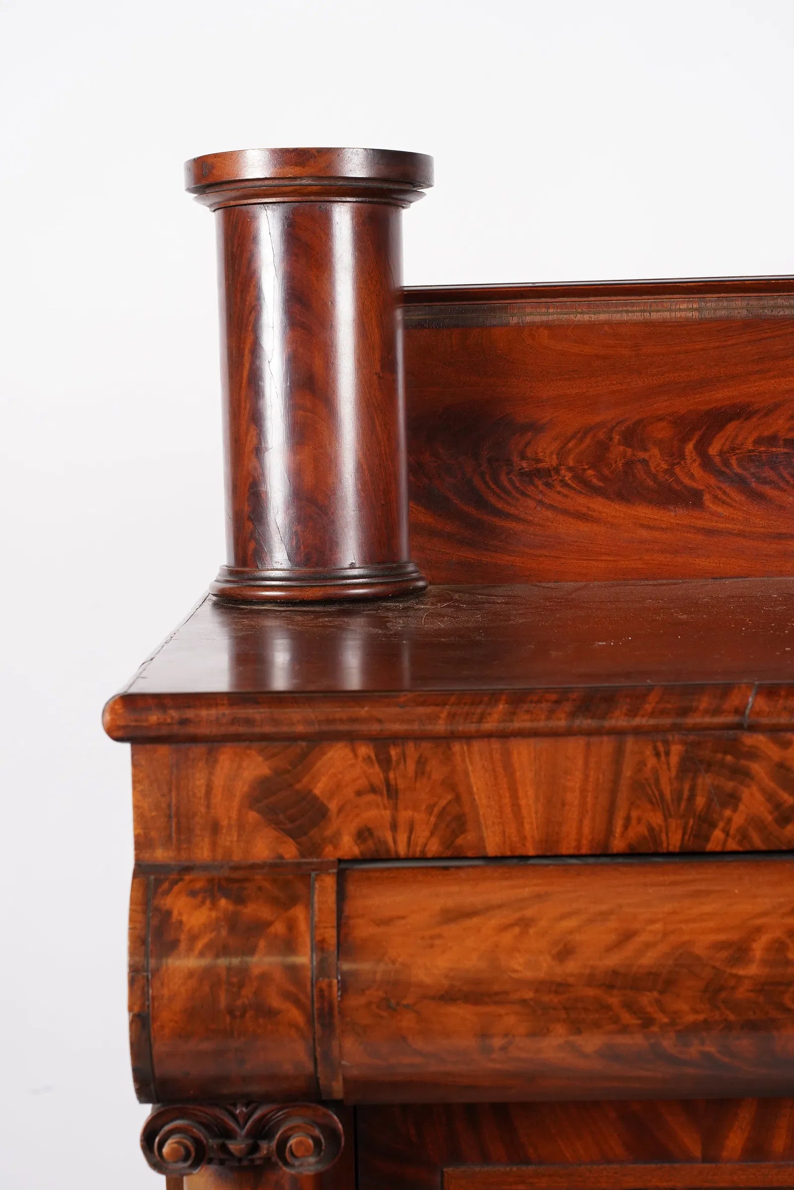 AF3-034: Antique American Empire Mahogany Sideboard Circa 1850