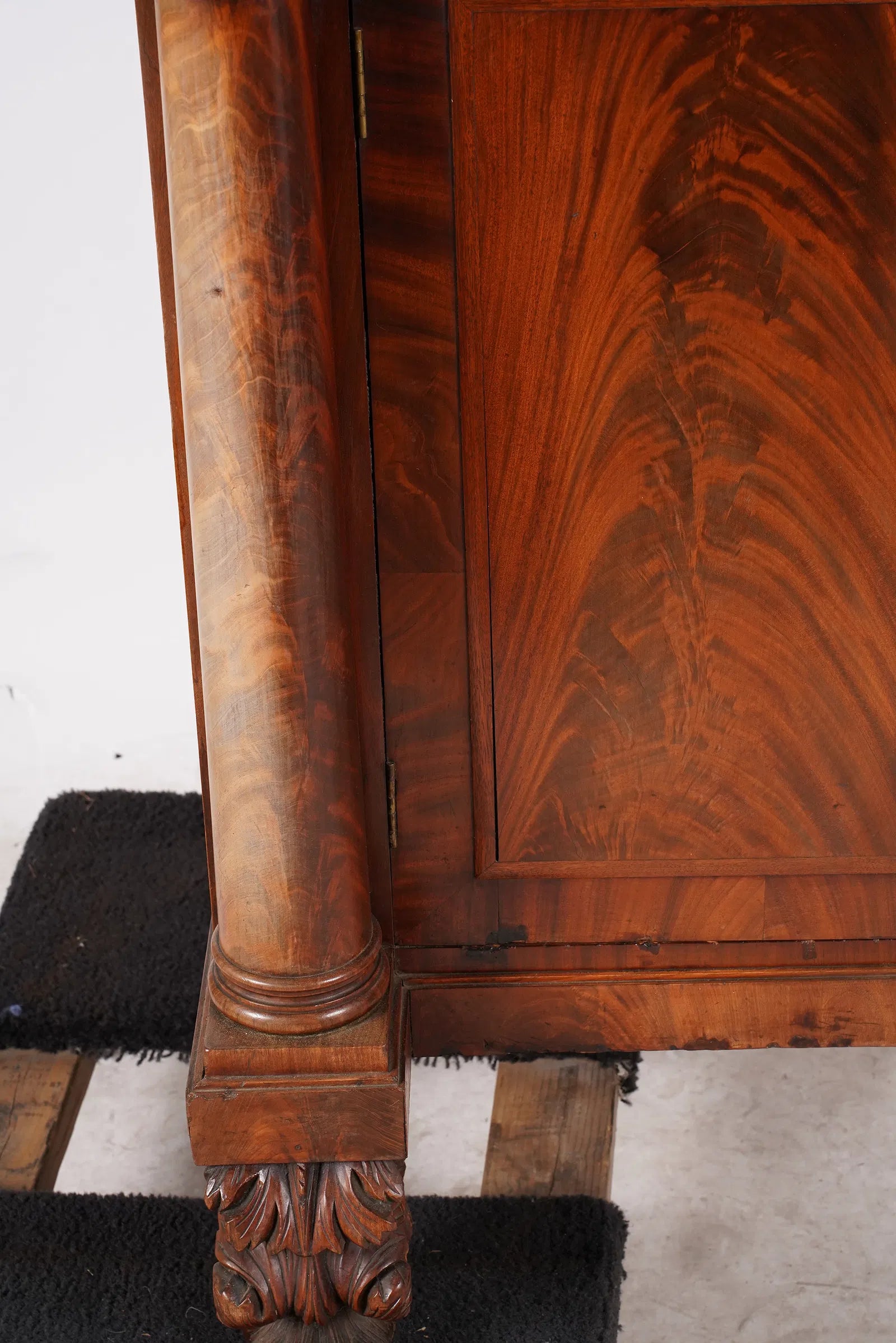 AF3-034: Antique American Empire Mahogany Sideboard Circa 1850