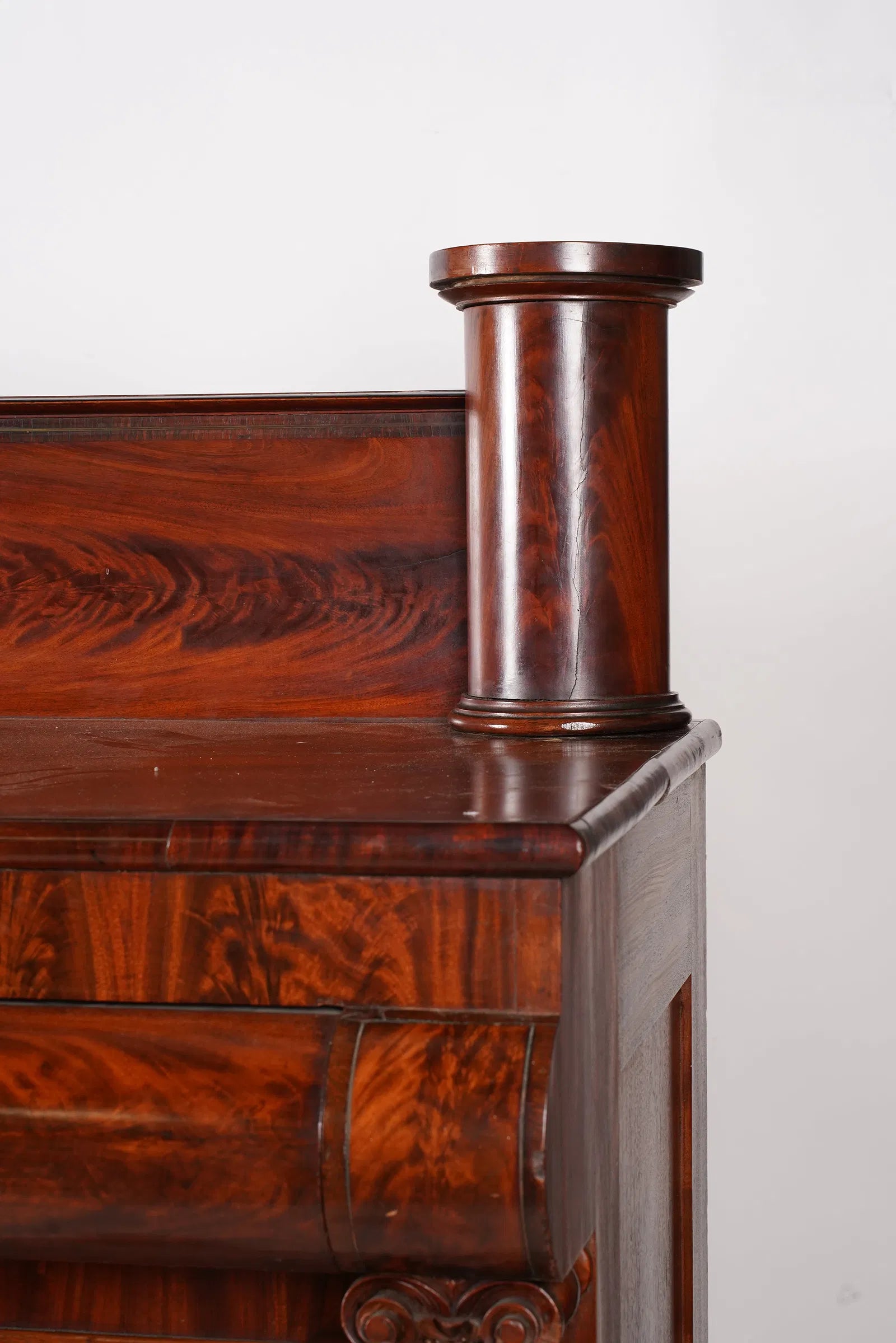 AF3-034: Antique American Empire Mahogany Sideboard Circa 1850