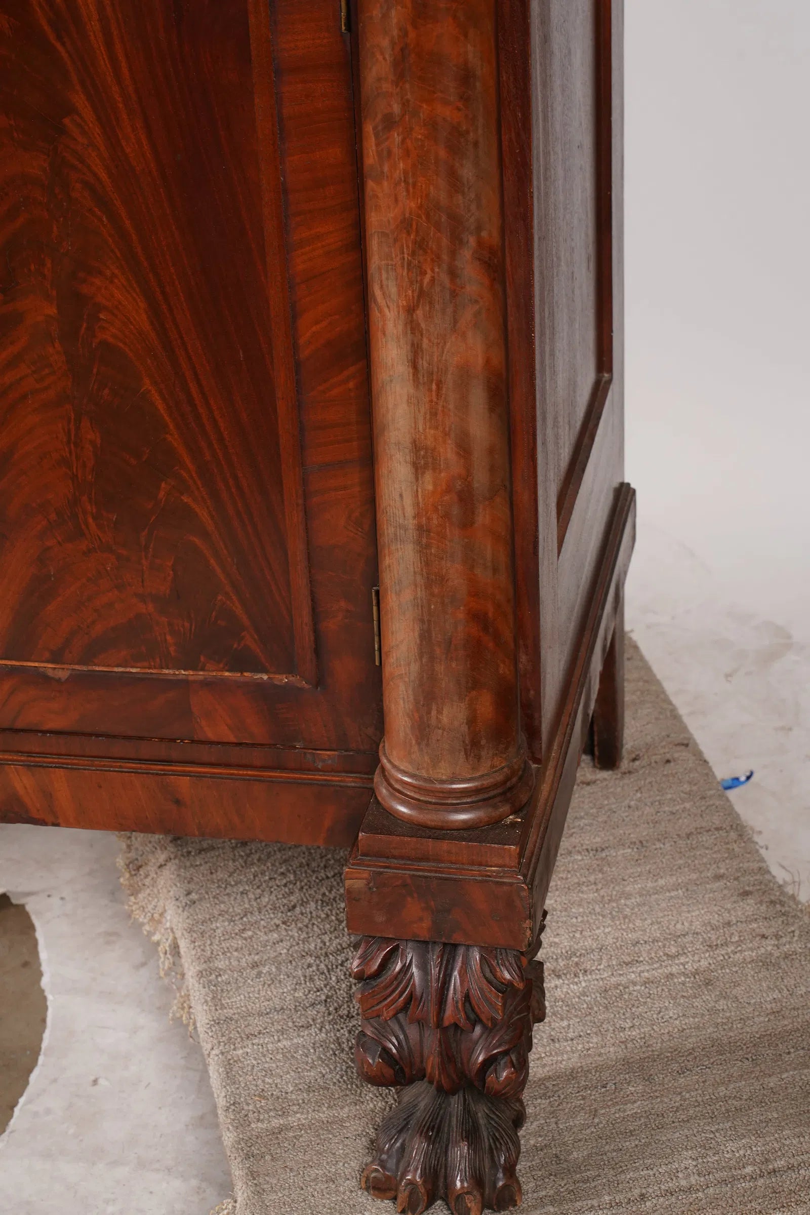 AF3-034: Antique American Empire Mahogany Sideboard Circa 1850