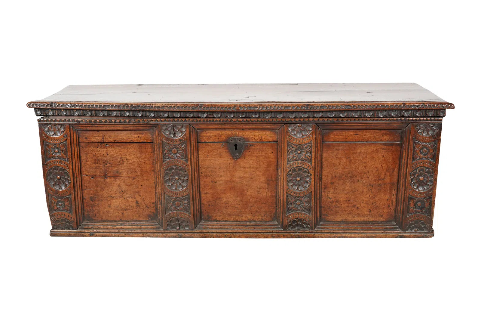Early 18th Century Spanish Baroque Carved Walnut Coffer | Work of Man