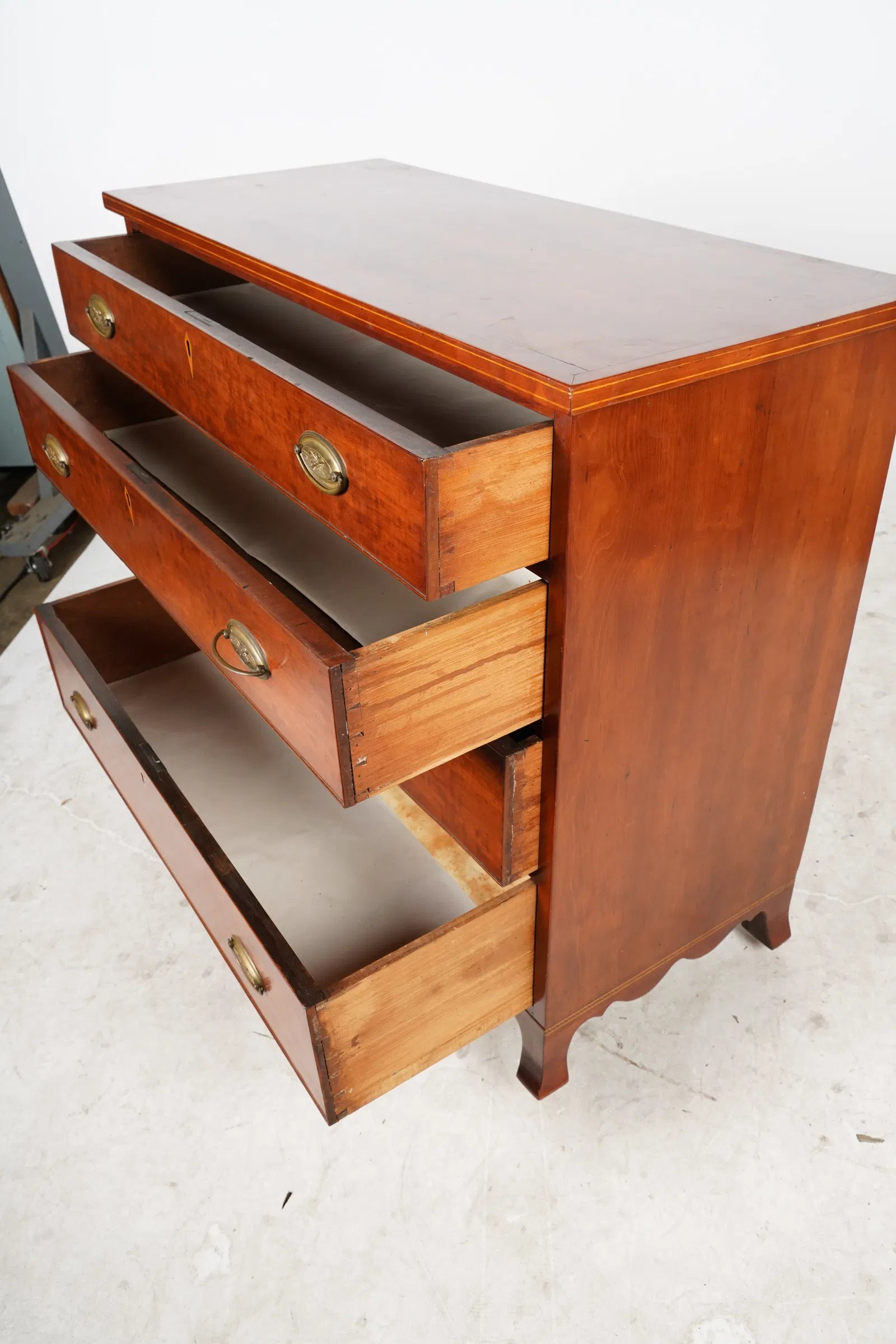 Late 18th Century American Federal Mahogany Four Drawer Chest | Work of Man
