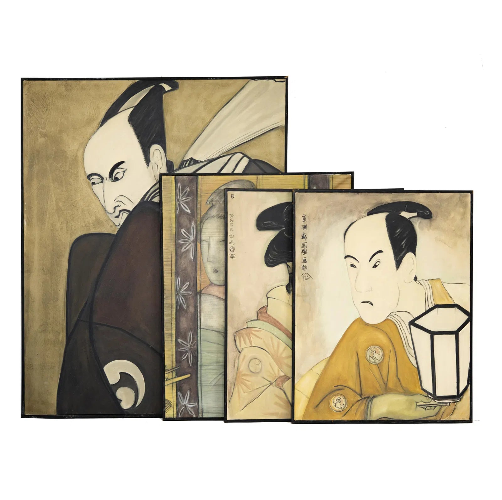 AW751: Mary Zarbano Japanese Portrait After Utamaro Oil on Canvas