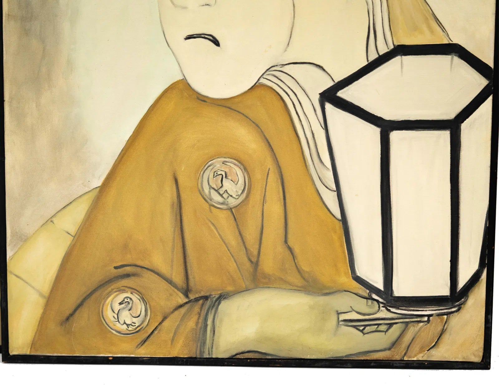 AW753: Mary Zarbano Japanese Portrait After Utamaro Oil on Canvas