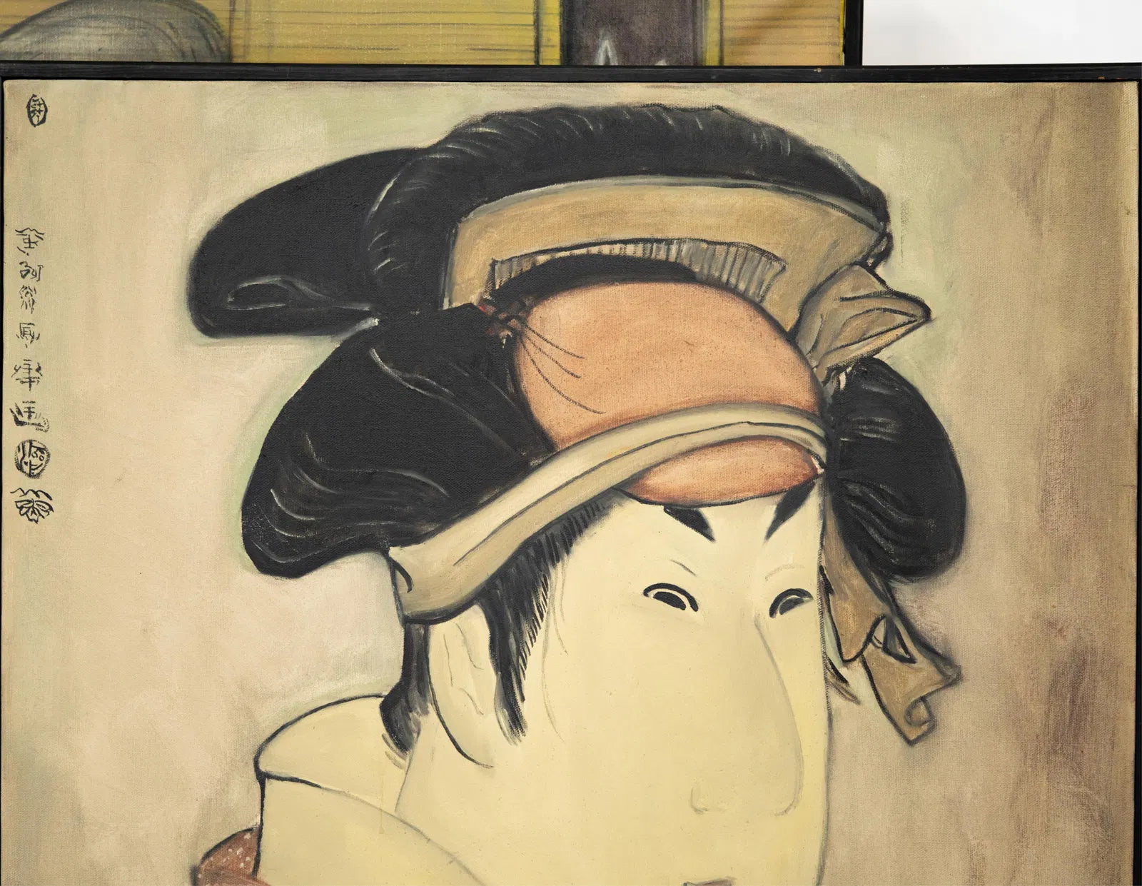 AW752: Mary Zarbano Japanese Portrait After Utamaro Oil on Canvas