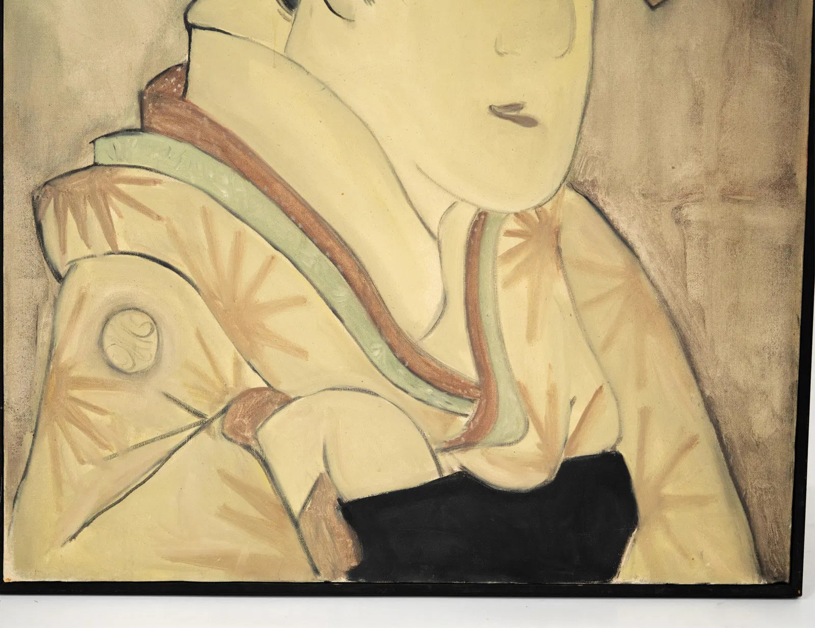 AW752: Mary Zarbano Japanese Portrait After Utamaro Oil on Canvas