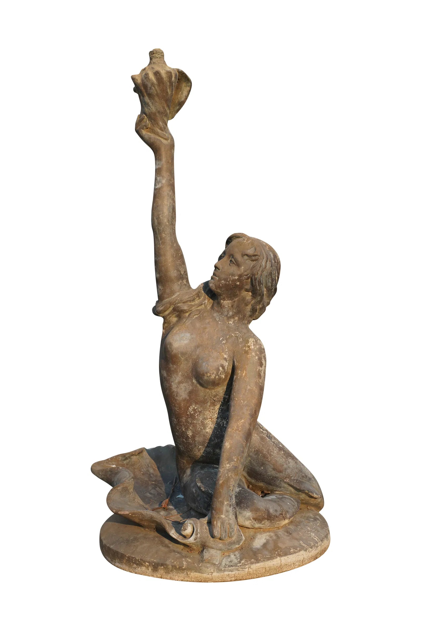 Early 20th Century Figural Mermaid Garden Fountain  | Work of Man