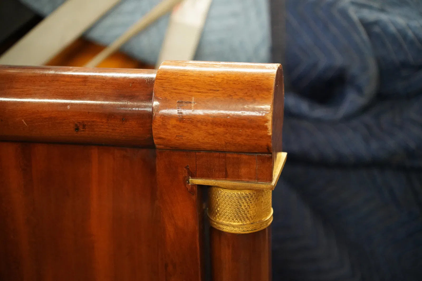 AF6-010: Antique Early 19th Century French Empire Mahogany Bed