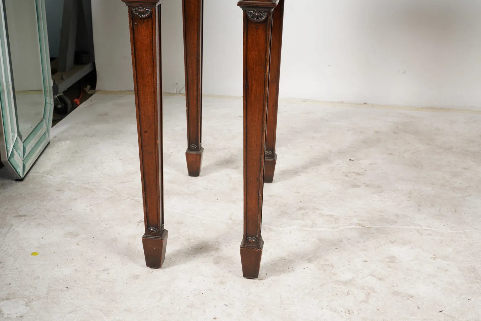 AF1-034: English Edwardian Carved Inlaid Mahogany Serving Table Late 19th Century