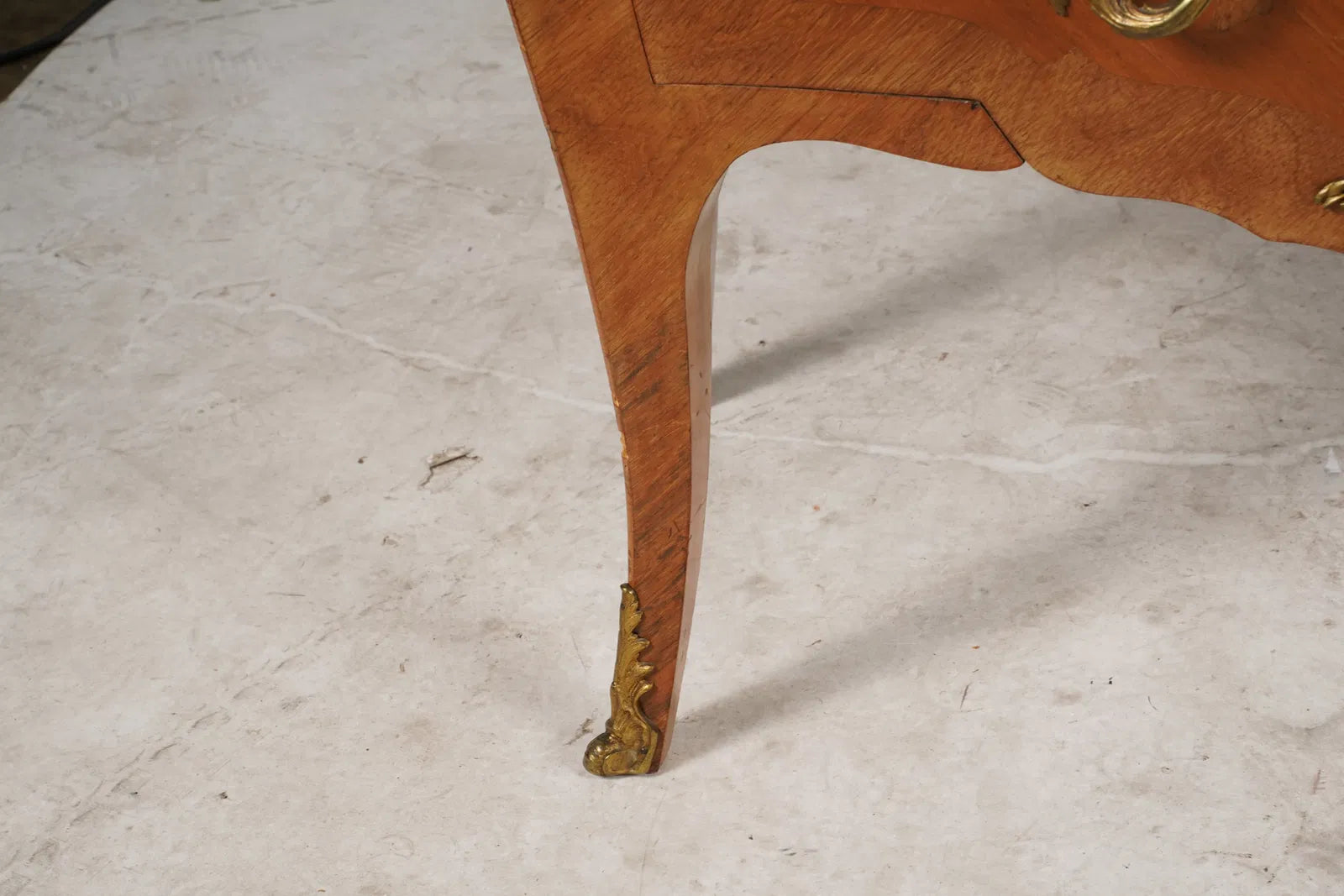 AF4-014: Antique Early 20th Century Louis XV Kingwood Marble Top Bombe Chest of Drawers