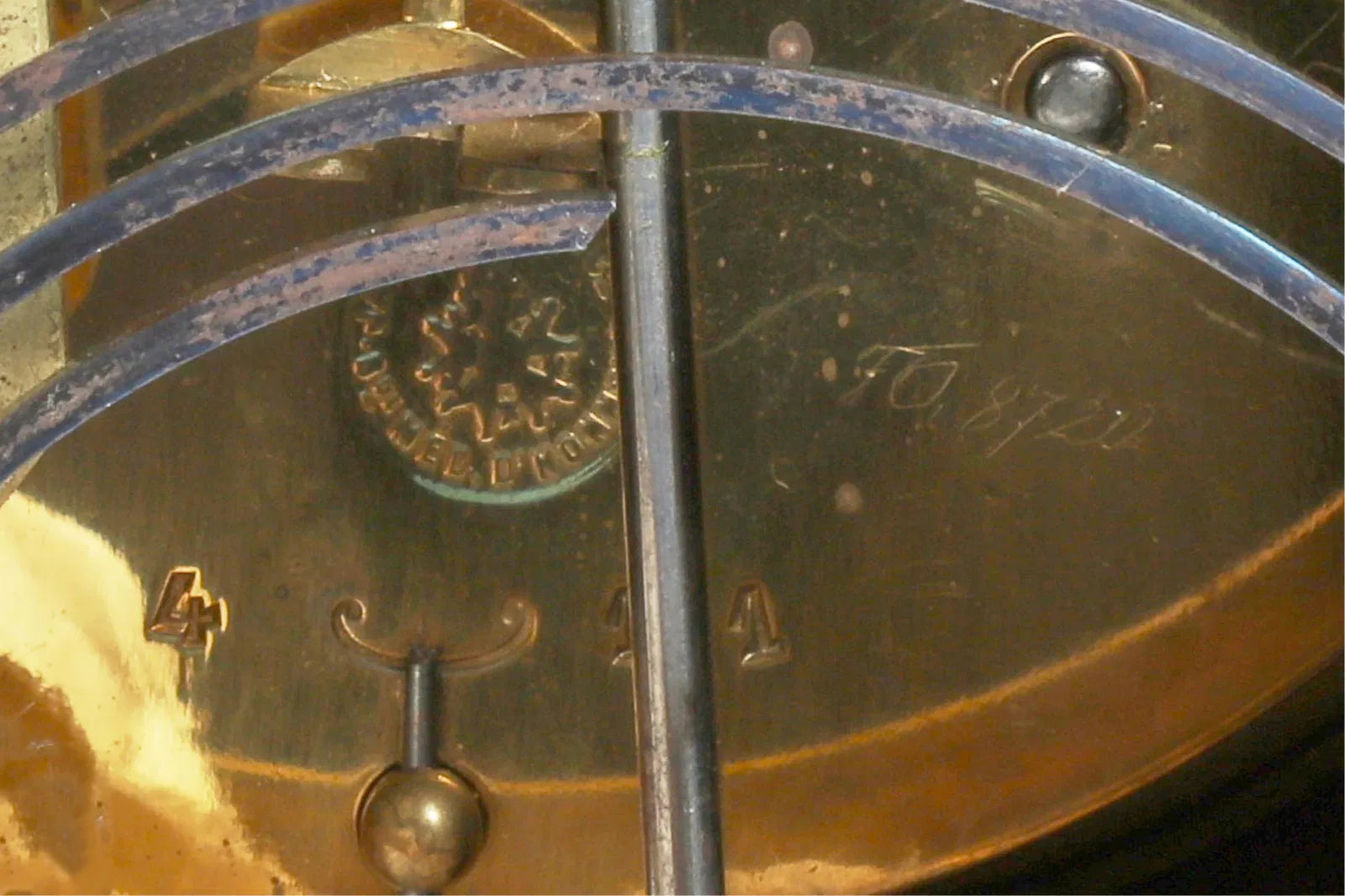 TK2-005: Antique Late 19th Century French Gilt Bronze Marble Mantle Clock and Garniture Set