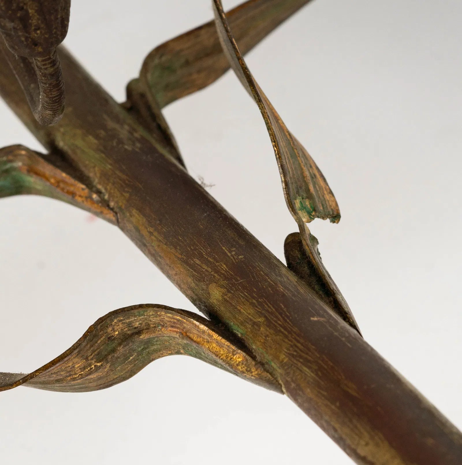 DA2-029: Antique French Gilt Brass and Opaline Glass Flower Candelabra 19th Century