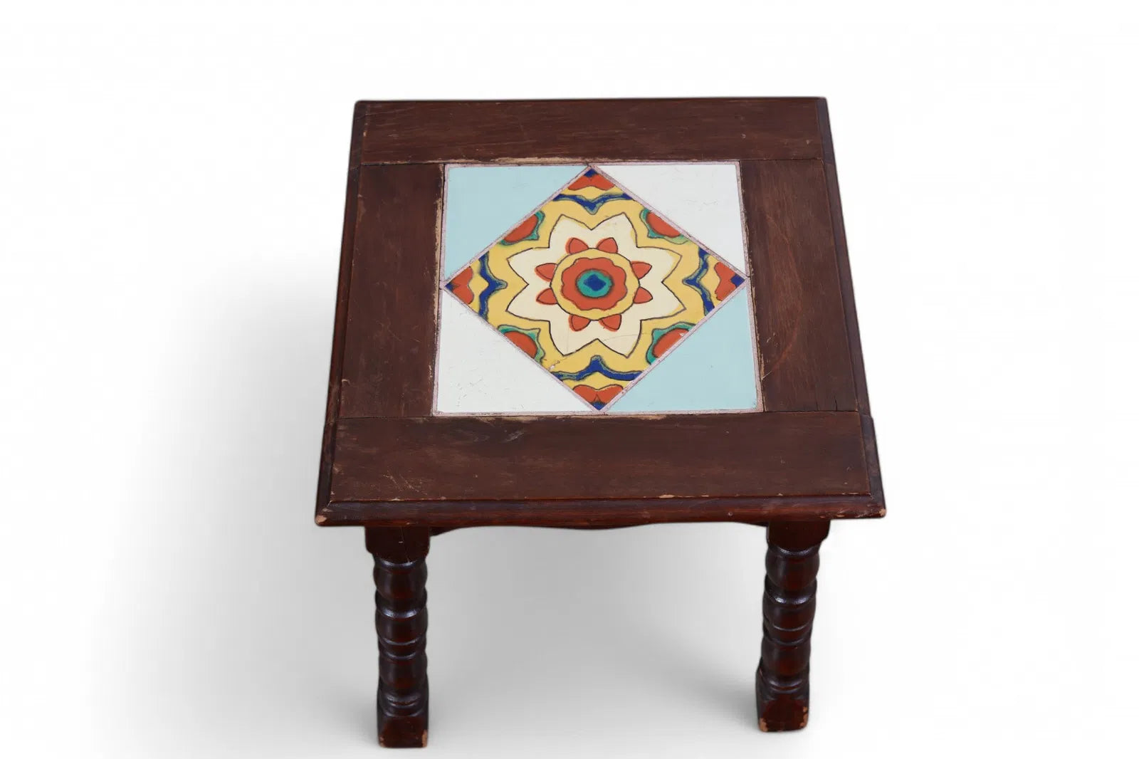 AF1-431: Antique American Arts & Crafts Tile Topped Side Table Circa 1900
