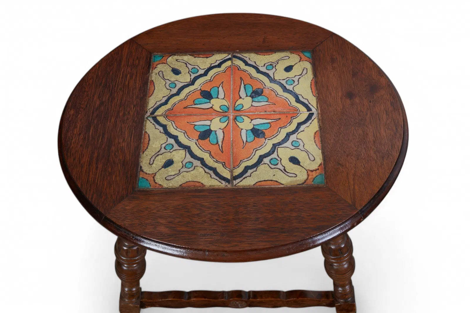 AF1-430: Antique American Arts & Crafts Tile Topped Side Table Circa 1900