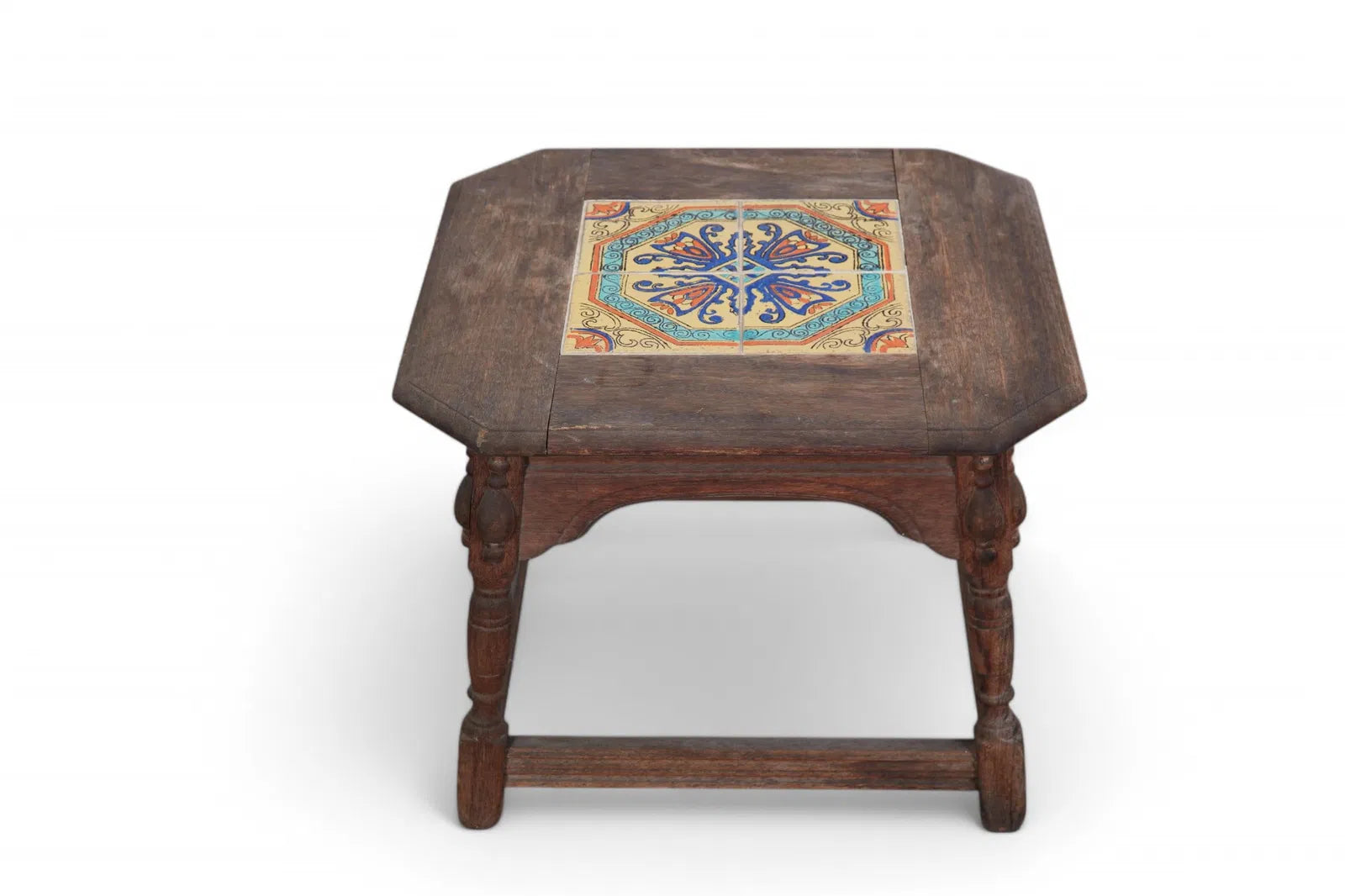 AF1-429: Antique American Arts & Crafts Tile Topped Side Table Circa 1900