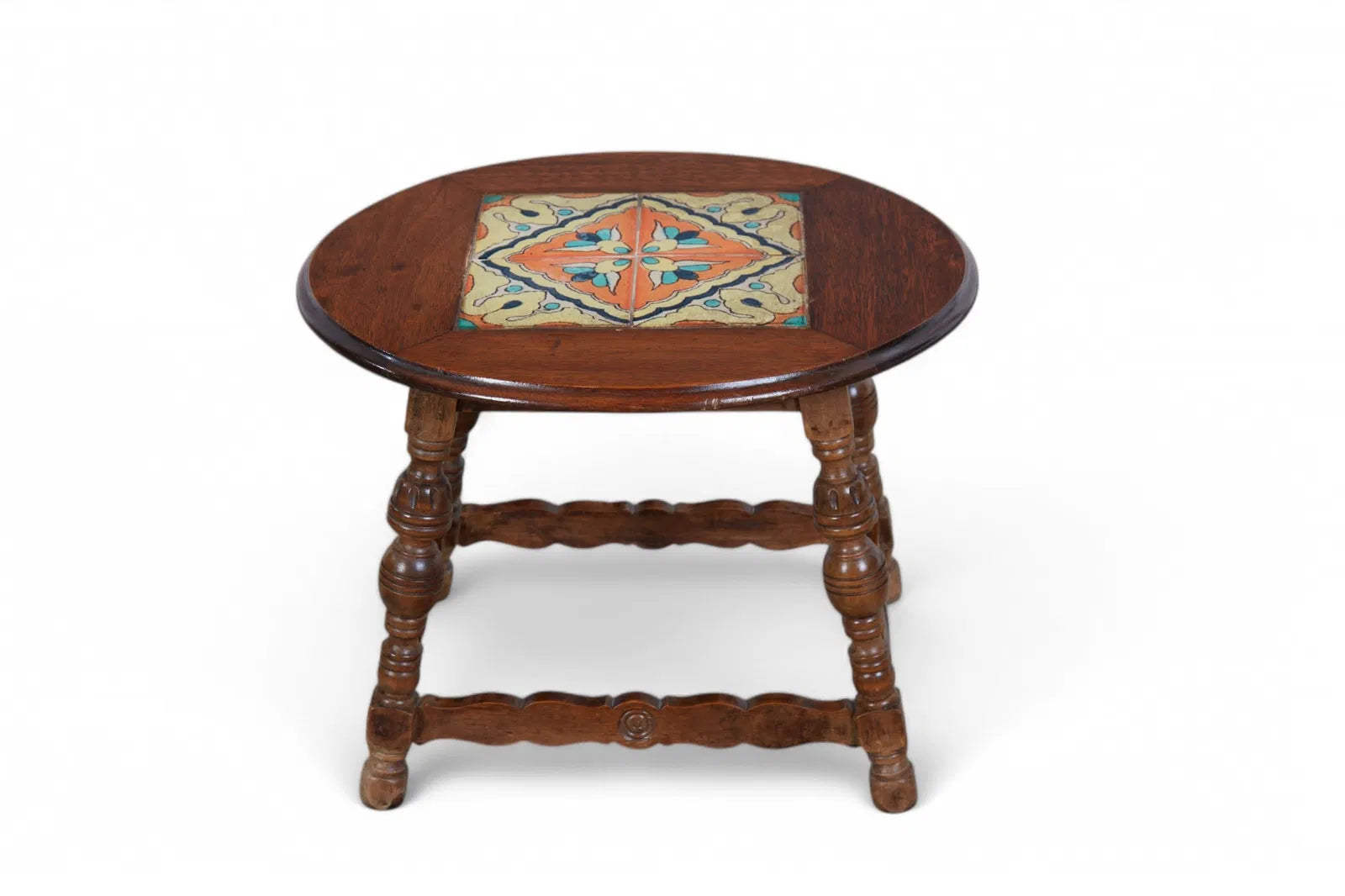 Antique American Arts & Crafts Tile Topped Side Table Circa 1900 | Work of Man