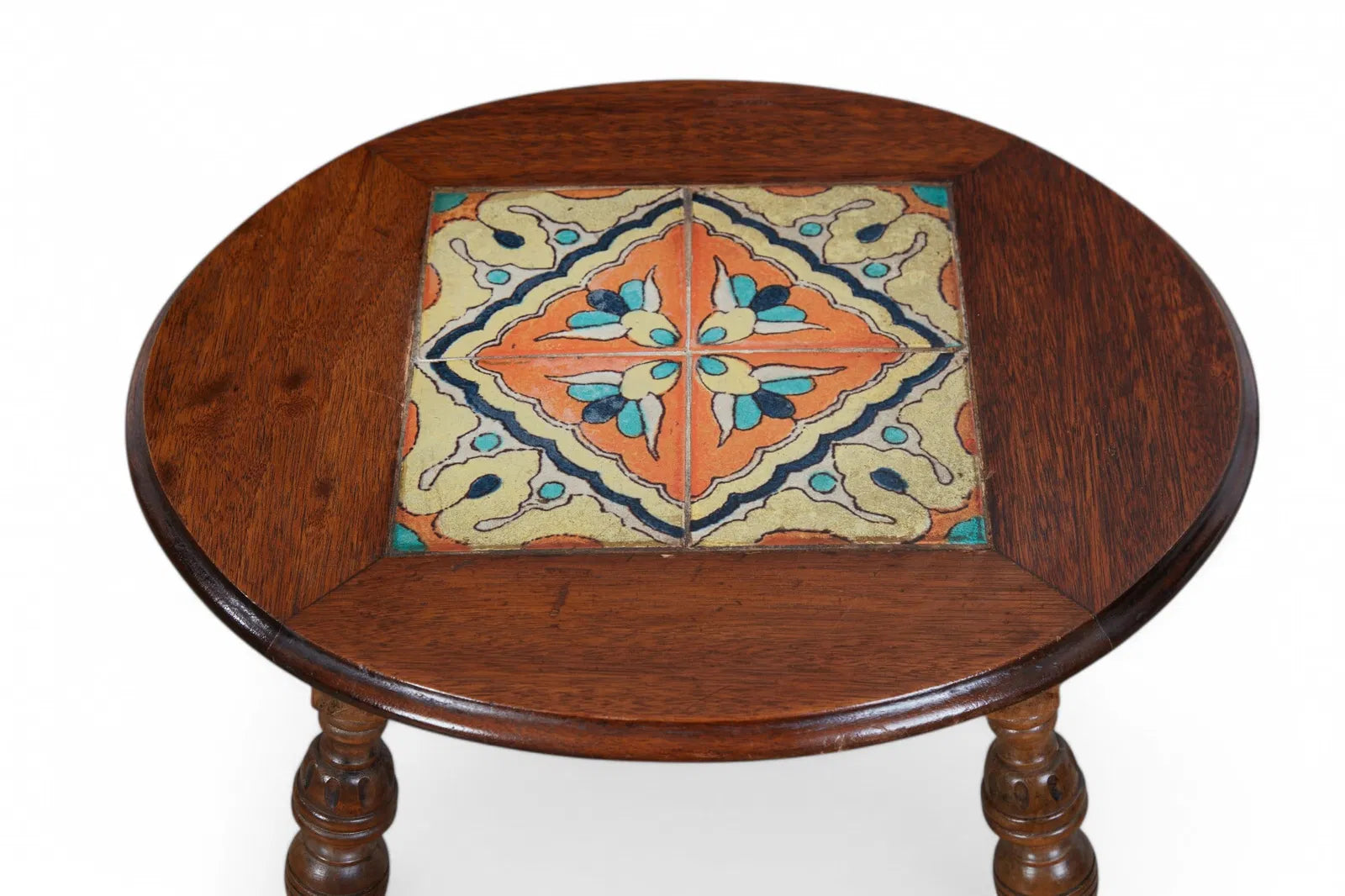 AF1-430: Antique American Arts & Crafts Tile Topped Side Table Circa 1900