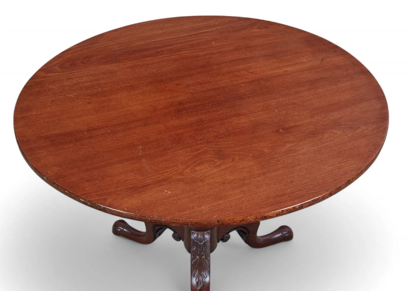 AF1-433: Antique George III Mahogany Tilt Top Tripod Table Early 19th Century